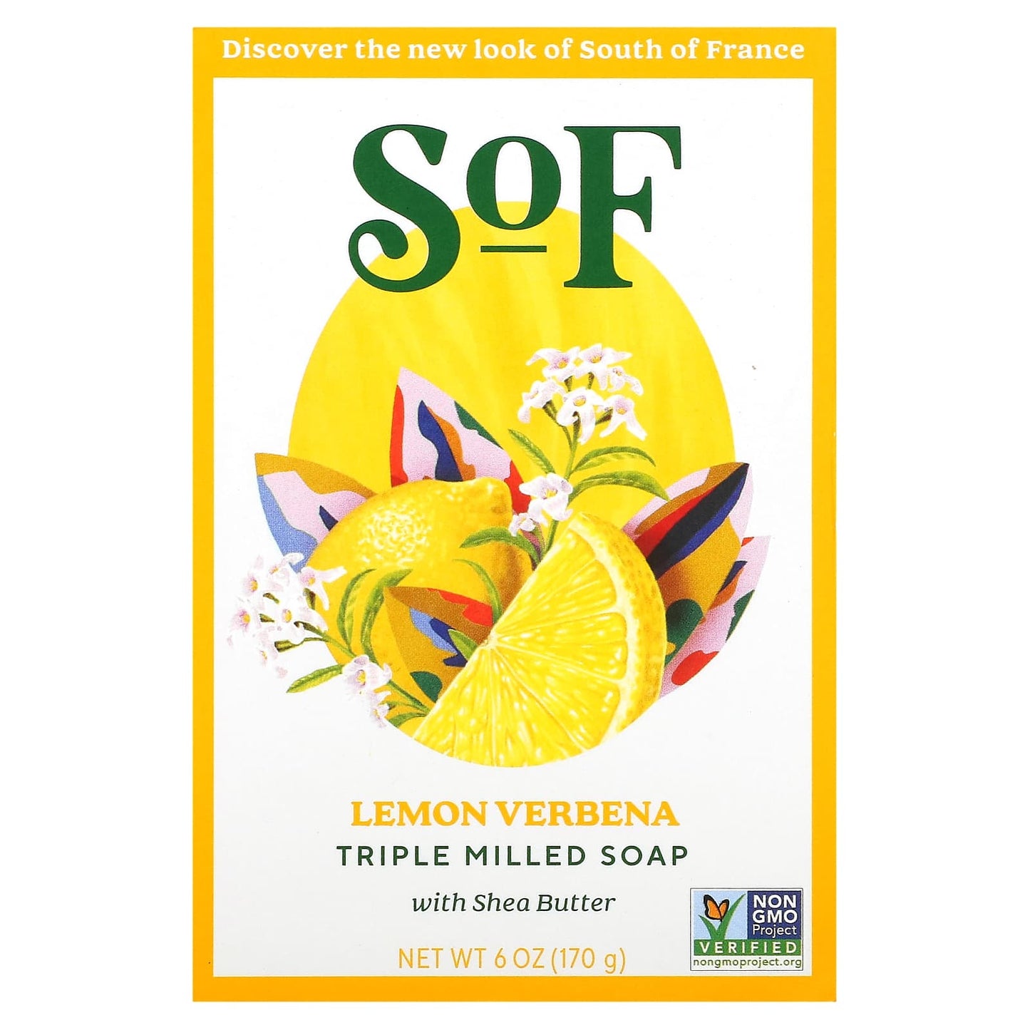 SoF, Triple Milled Bar Soap with Shea Butter, Lemon Verbena, 6 oz (170 g) - Image 1