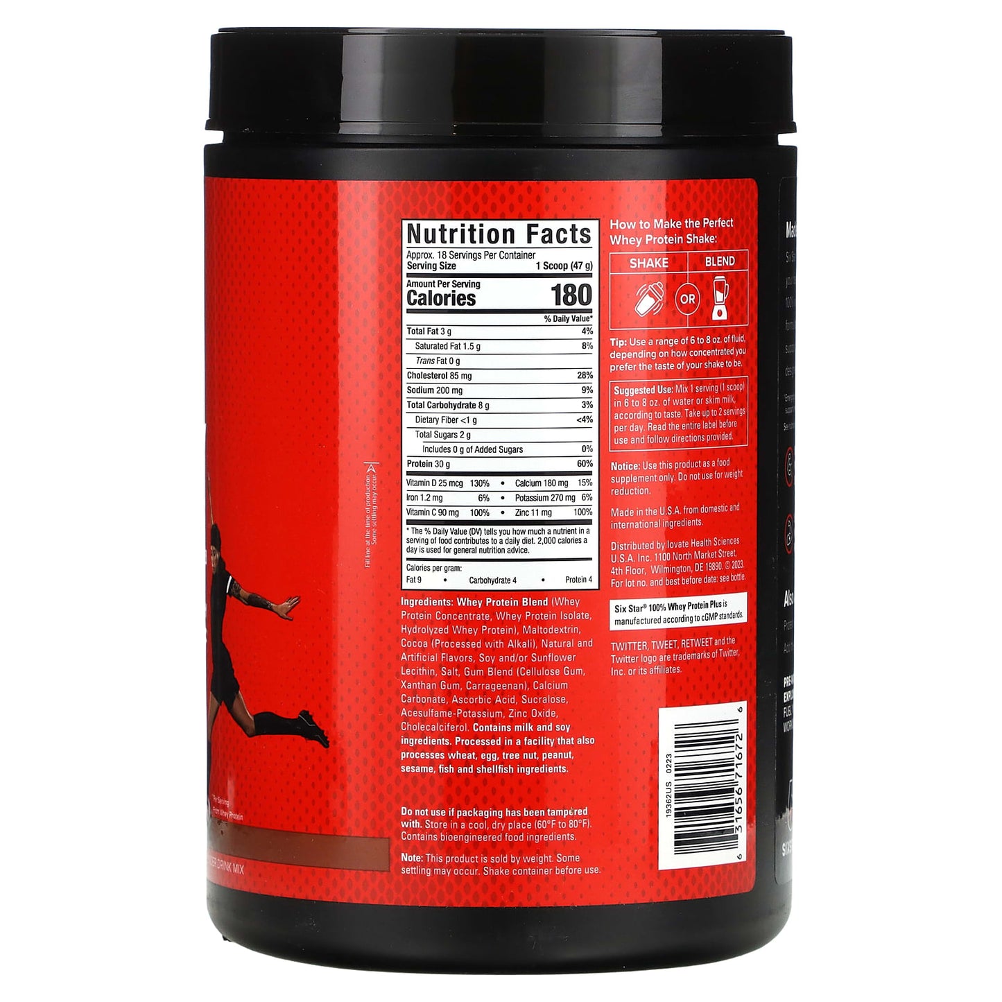 SIXSTAR, 100% Whey Protein Plus, Triple Chocolate, 1.82 lbs (826 g) - Image 2