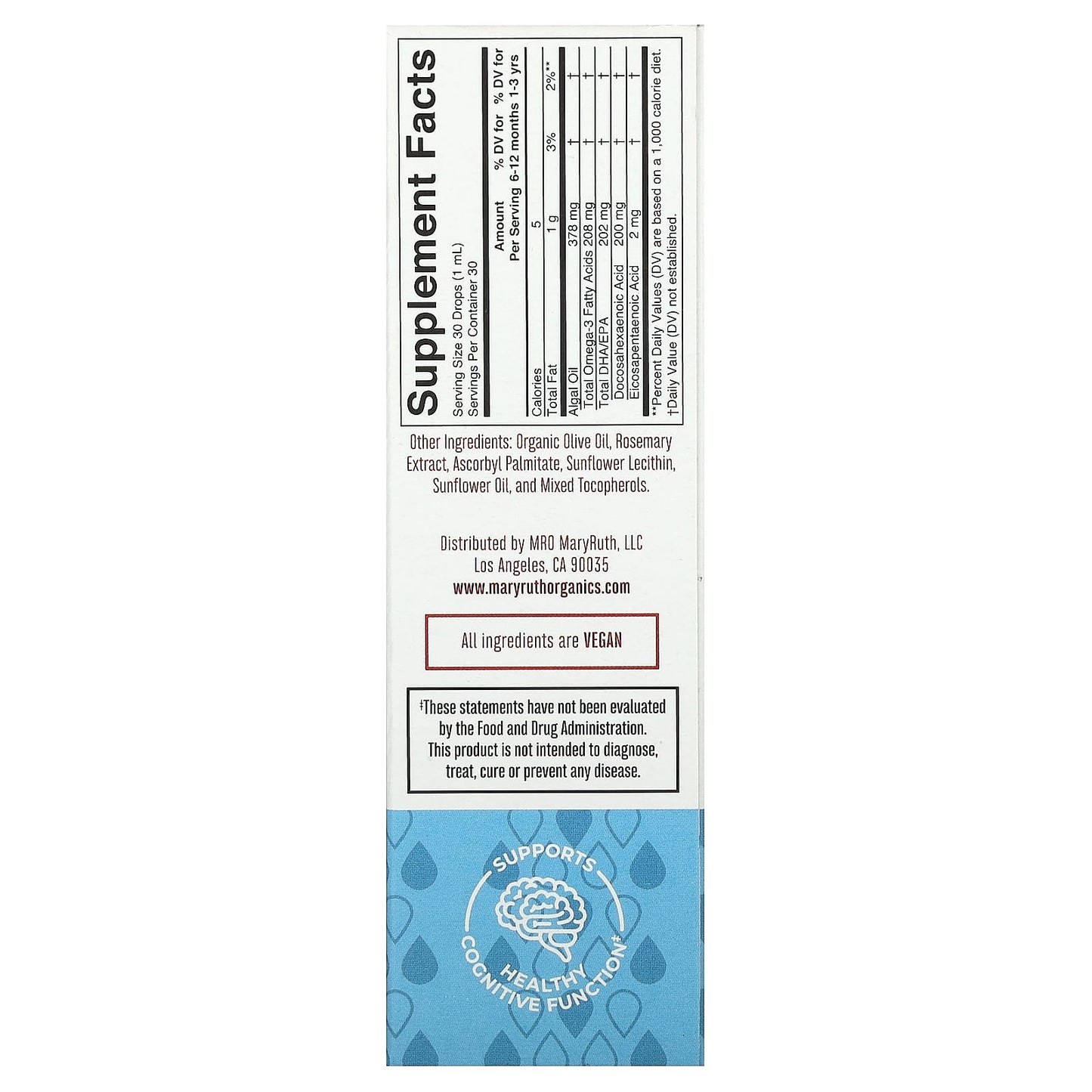 MaryRuth's, Infant & Toddler Omega-3 Liquid Drops, 6 Months - 3 Years, Unflavored, 1 fl oz (30 ml) - Image 2
