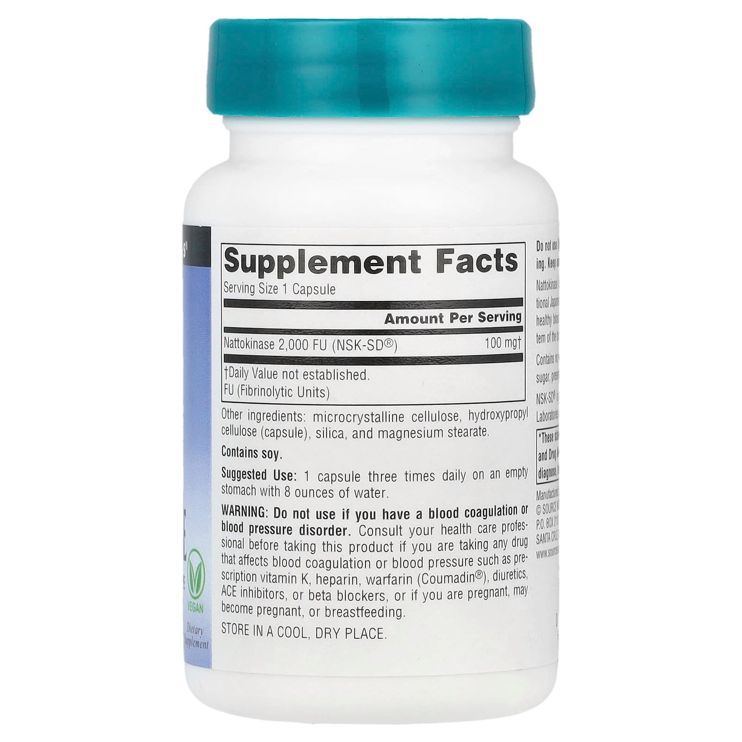 Source Naturals, Nattokinase, 100 mg, 60 Vegan Capsules - Image 2