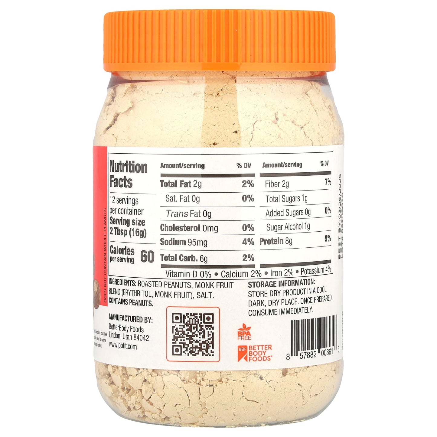 PBfit, Roasted Peanut Powder, 7 oz (198 g)