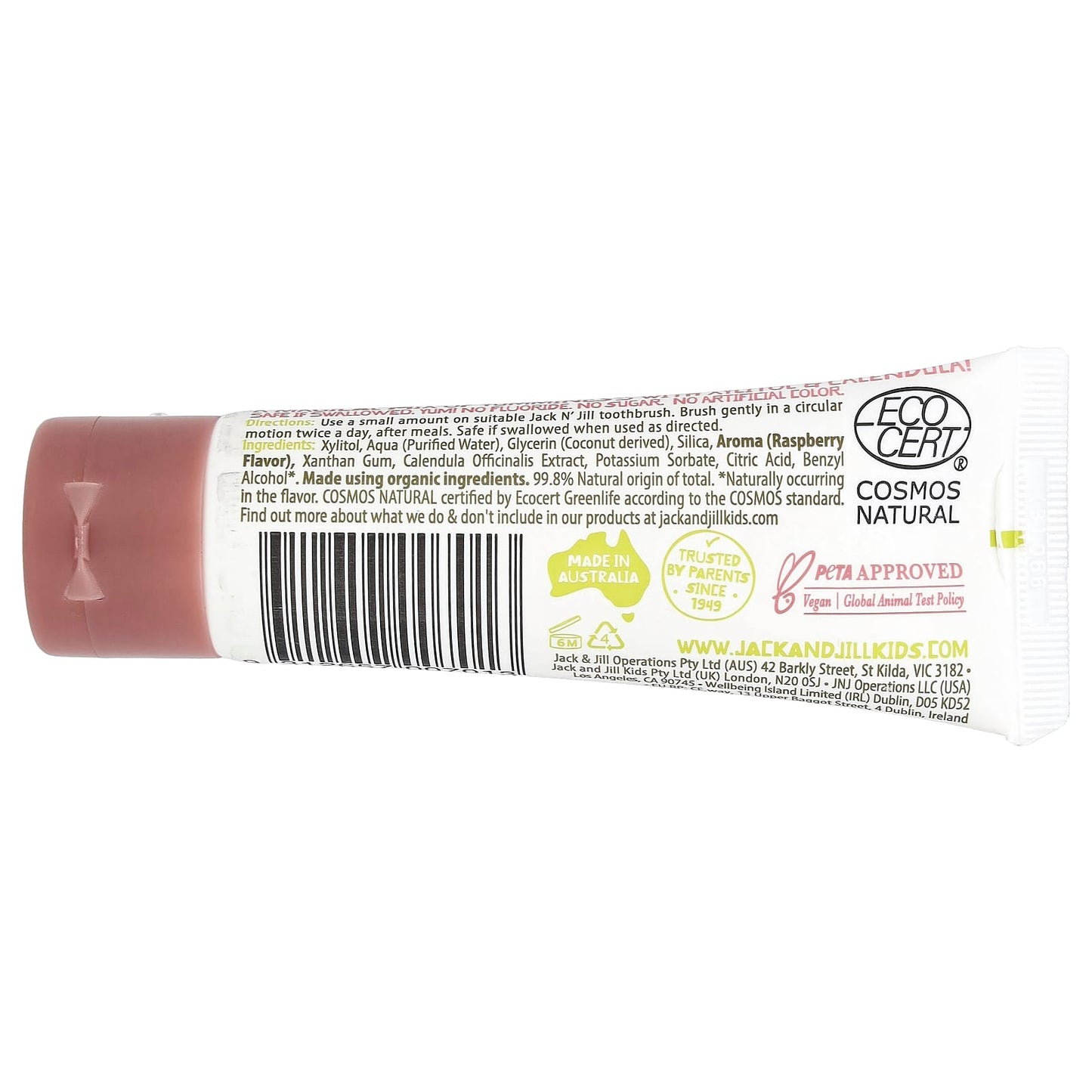 Natural Kids Toothpaste by Jack n' Jill, 6 Months+, Raspberry, 50g - Image 2