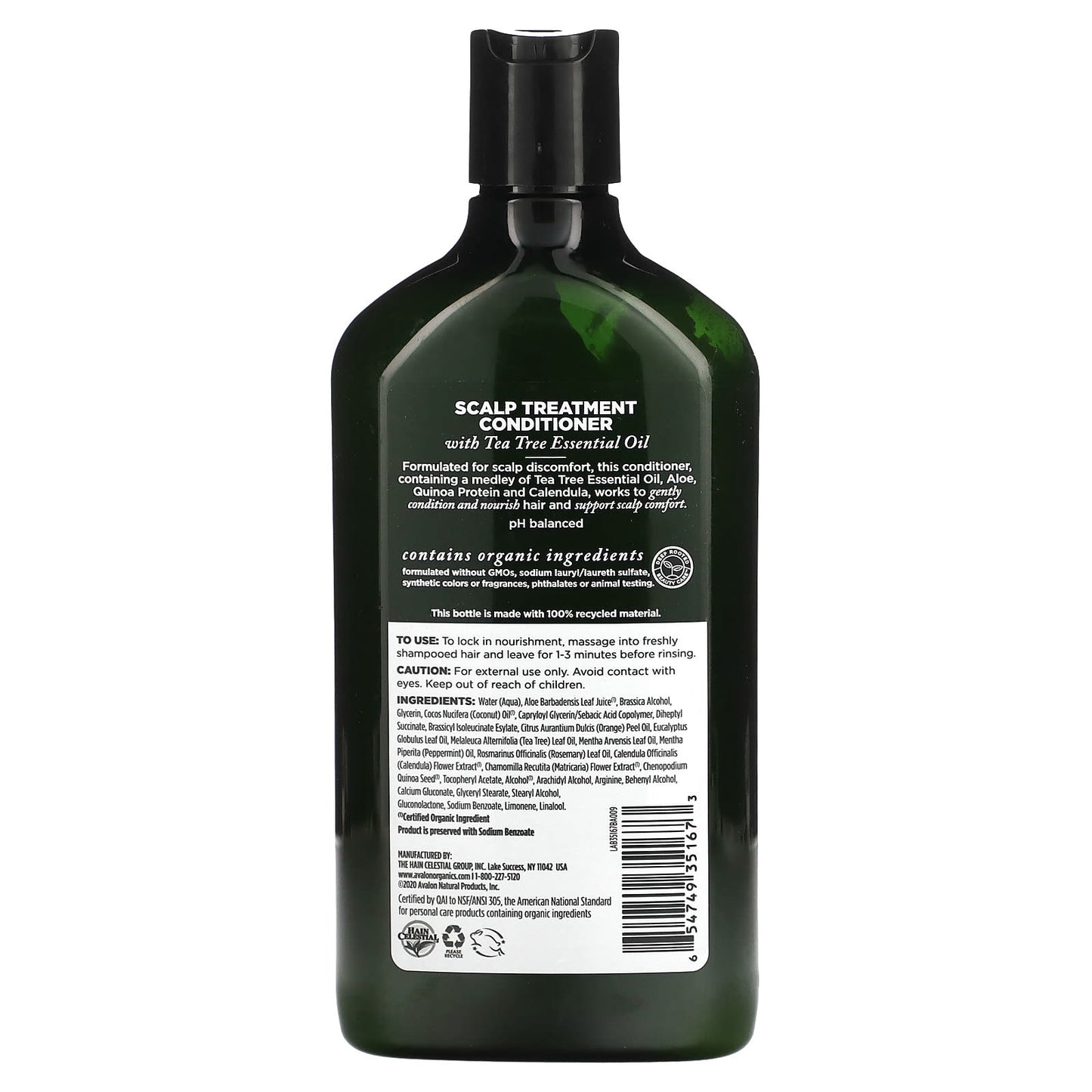 Avalon Organics Tea Tree Scalp Treatment Conditioner, 11 oz, Cruelty-Free & Organic - Image 2