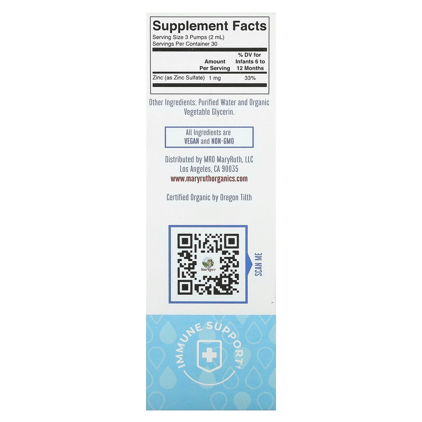 MaryRuth's, Organic Infants Ionic Zinc, Liquid Drops, 6-12 Months, Unflavored, 2 fl oz (60 ml) - Image 2