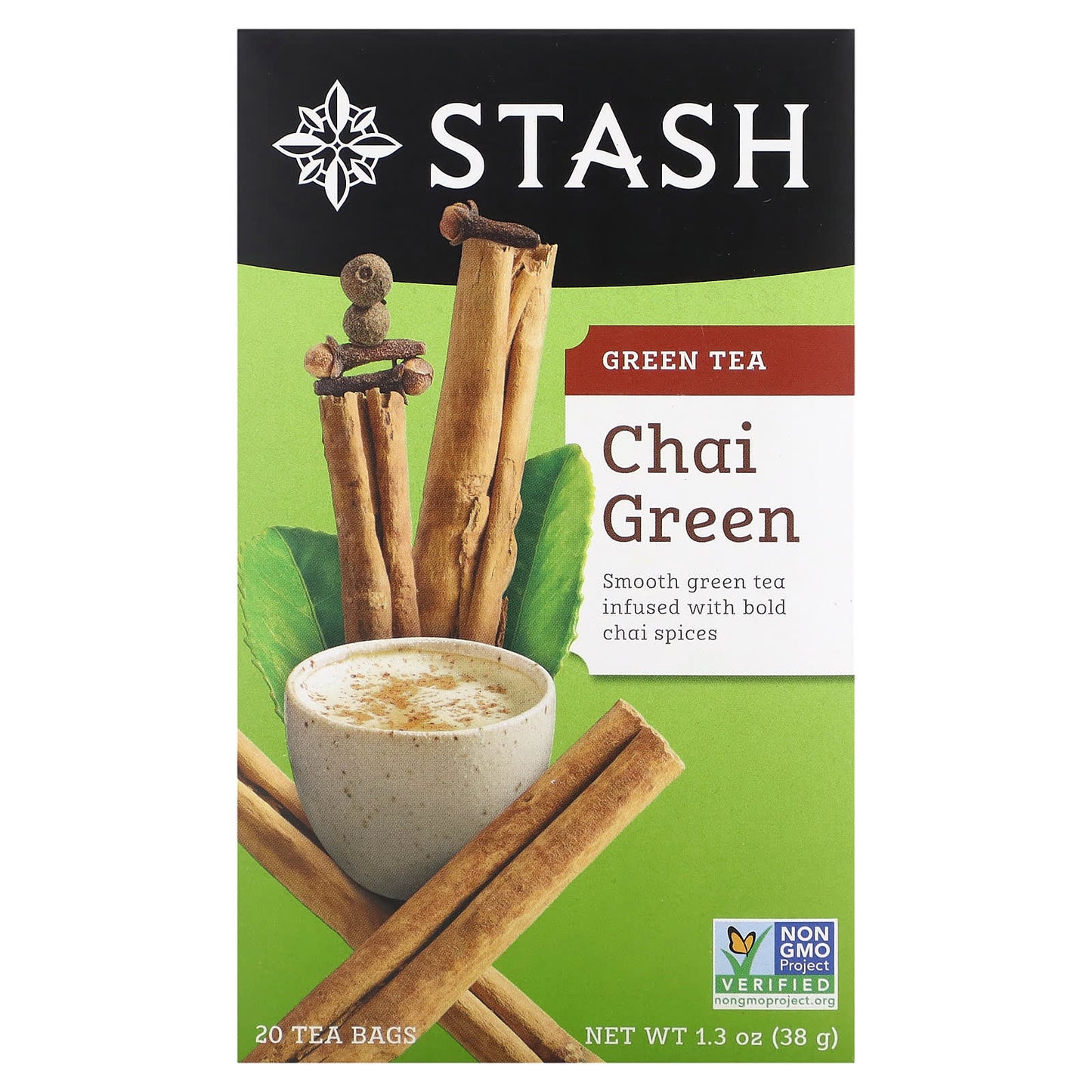 Stash Tea, Green Tea, Chai Green , 20 Tea Bags, 1.3 oz (38 g) - Image 1