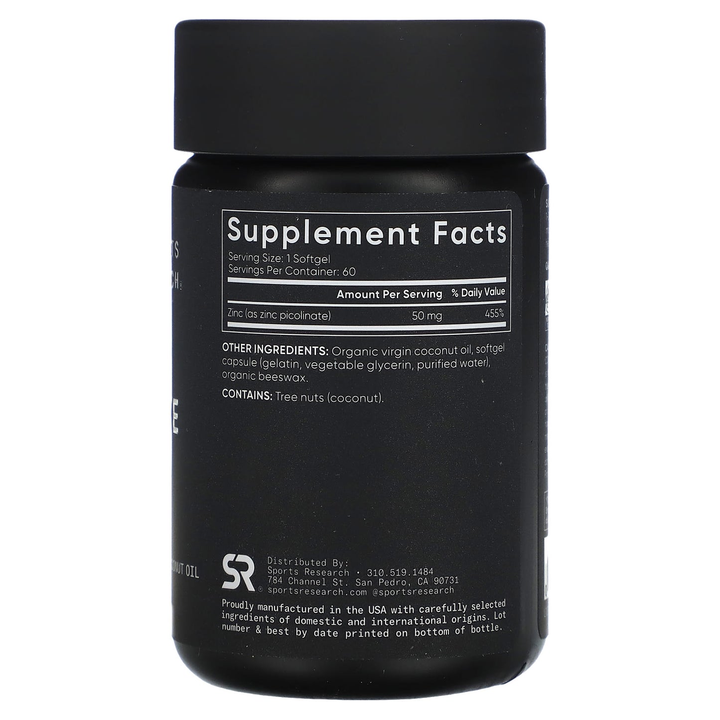 Sports Research, Zinc Picolinate, High Potency , 50 mg, 60 Softgels - Image 2