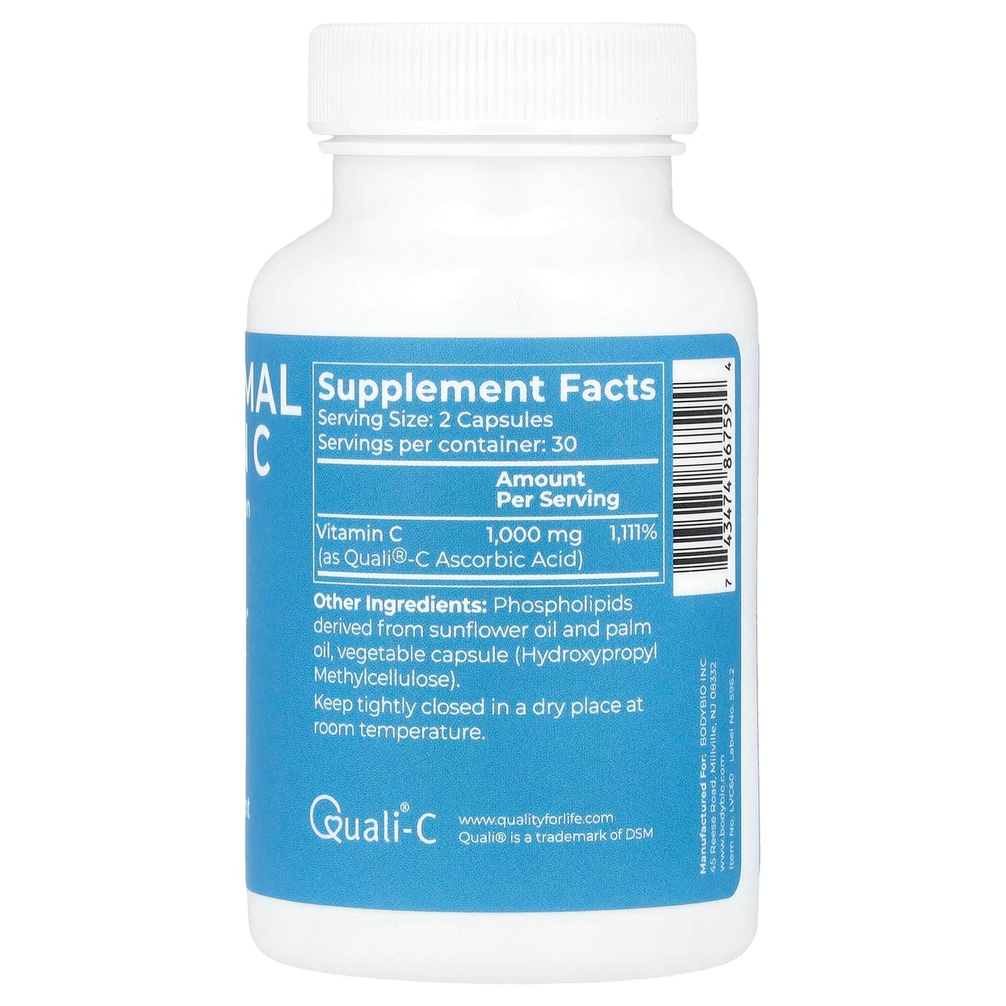 Boost Immunity with BodyBio Liposomal Vitamin C Capsules - Image 2