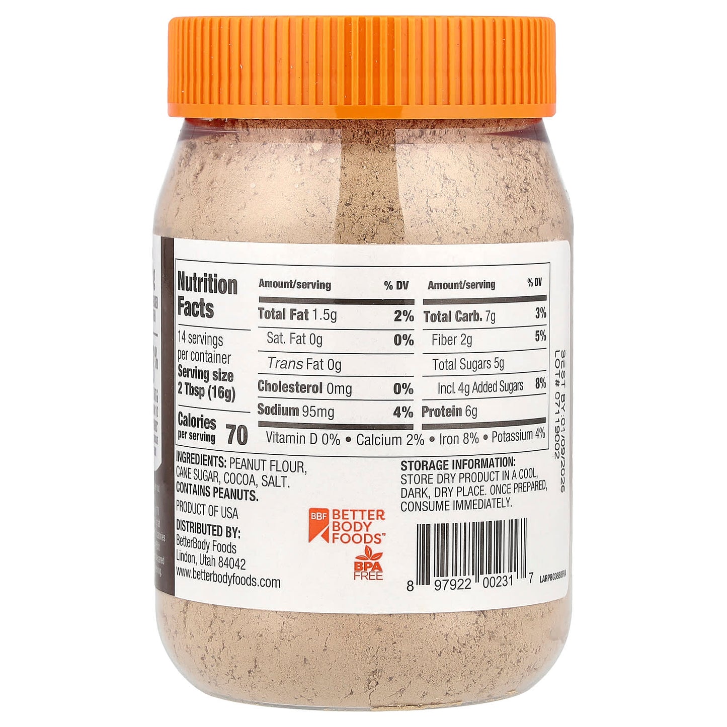 PBfit, Peanut Butter Powder, Chocolate, 8 oz (227 g) - Image 2