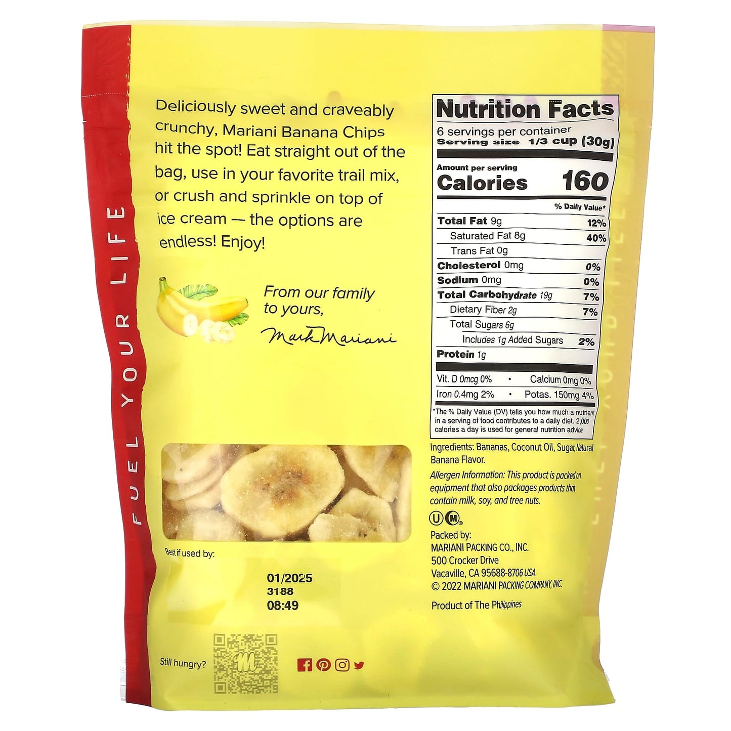 Mariani, Banana Chips, 6 oz (170 g)
