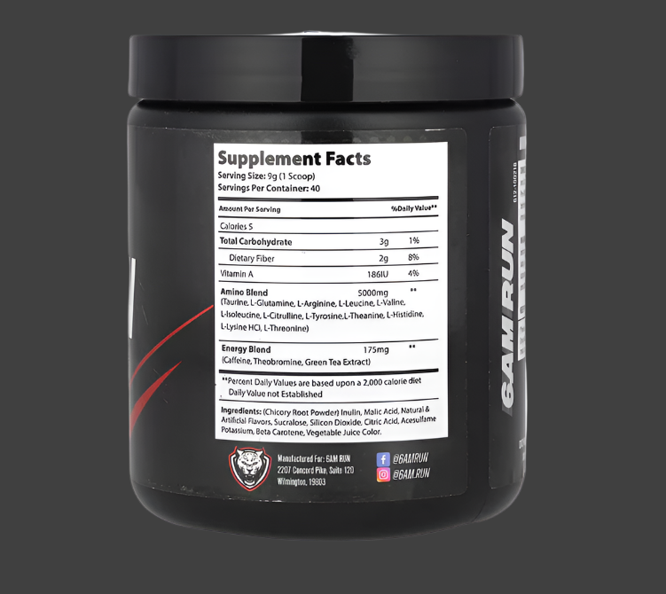 6AM Run, Marathon, Advanced Amino + Preworkout Formula, Raspberry Iced Tea, 12.7 oz (360 g)