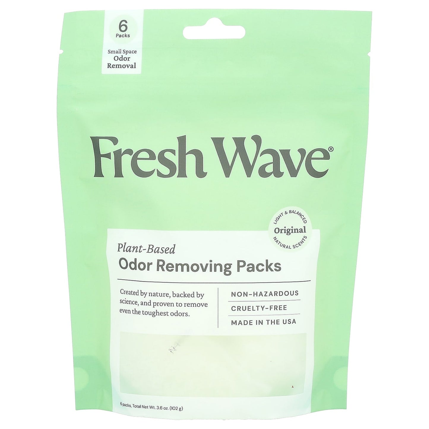 Fresh Wave Odor Removal Packs, 6 Count, Natural & Long-Lasting - Image 1