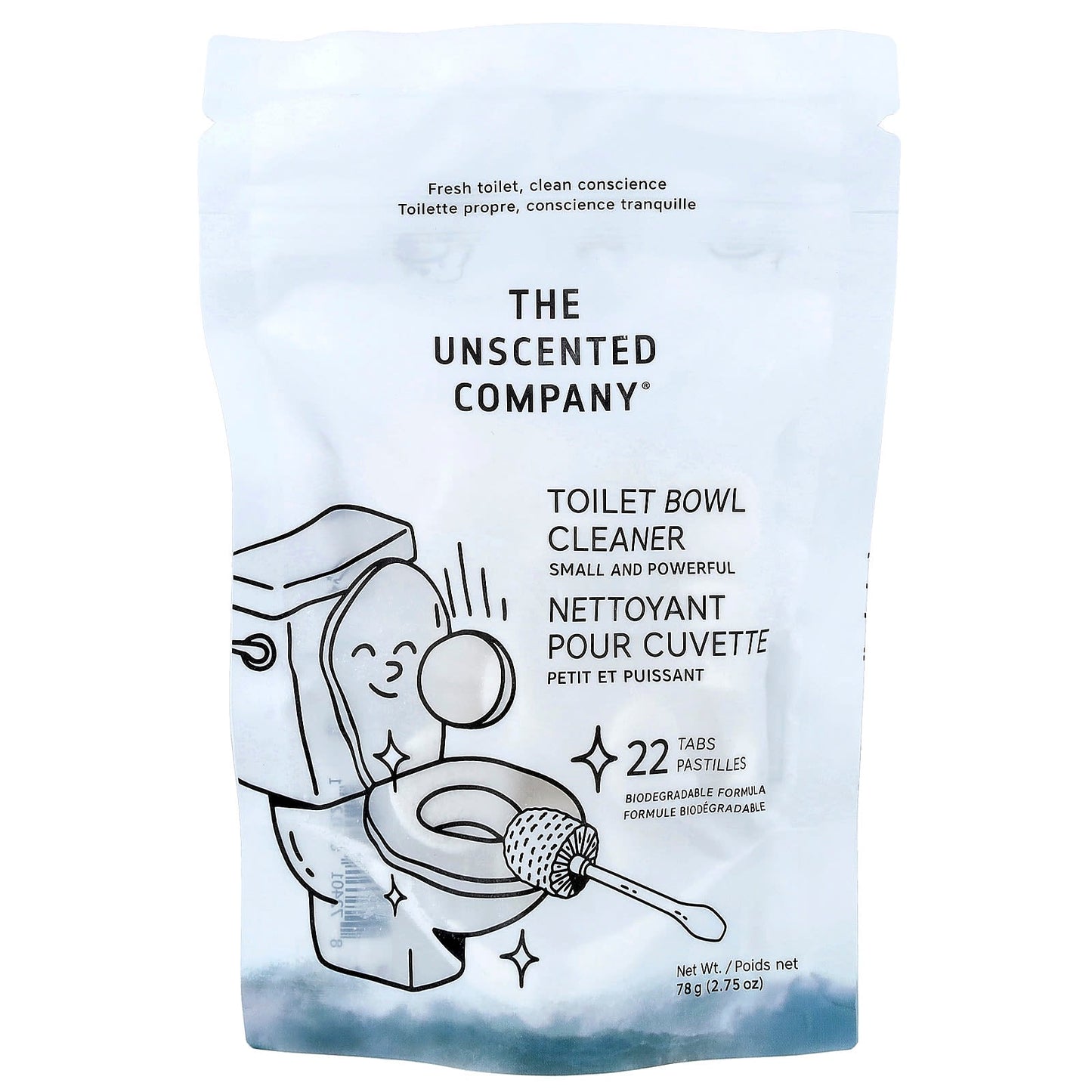 The Unscented Company, Toilet Bowl Cleaner, Fragrance Free, 22 Tabs, 2.75 oz (78 g) - Image 1
