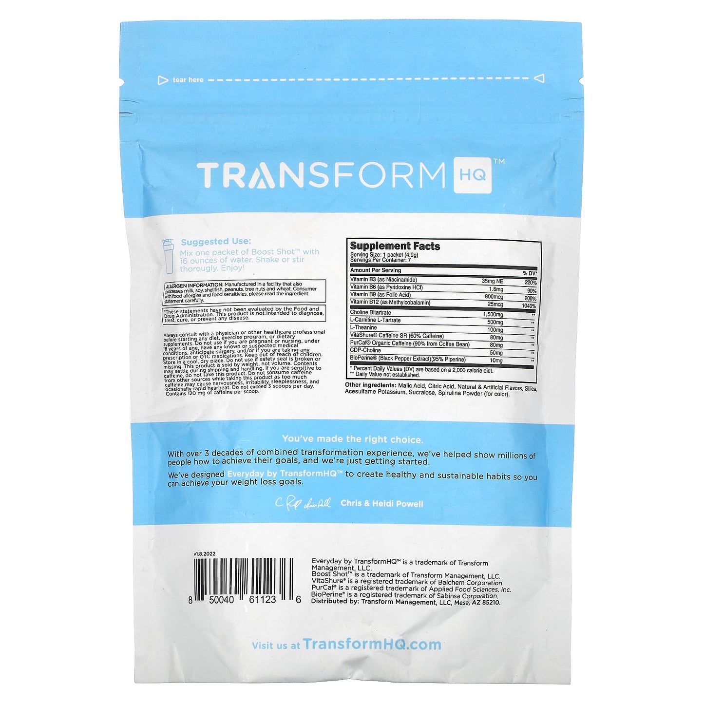 TransformHQ, Everyday, Boost Shot, Blue Raspberry, 1.2 oz (34.3 g) - Image 2