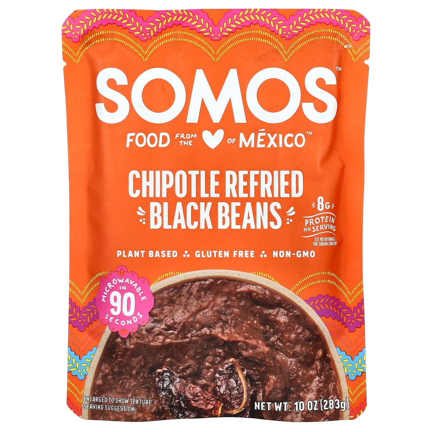 Somos, Chipotle Refried Black Beans, Medium, 10 oz (283 g) - Image 1