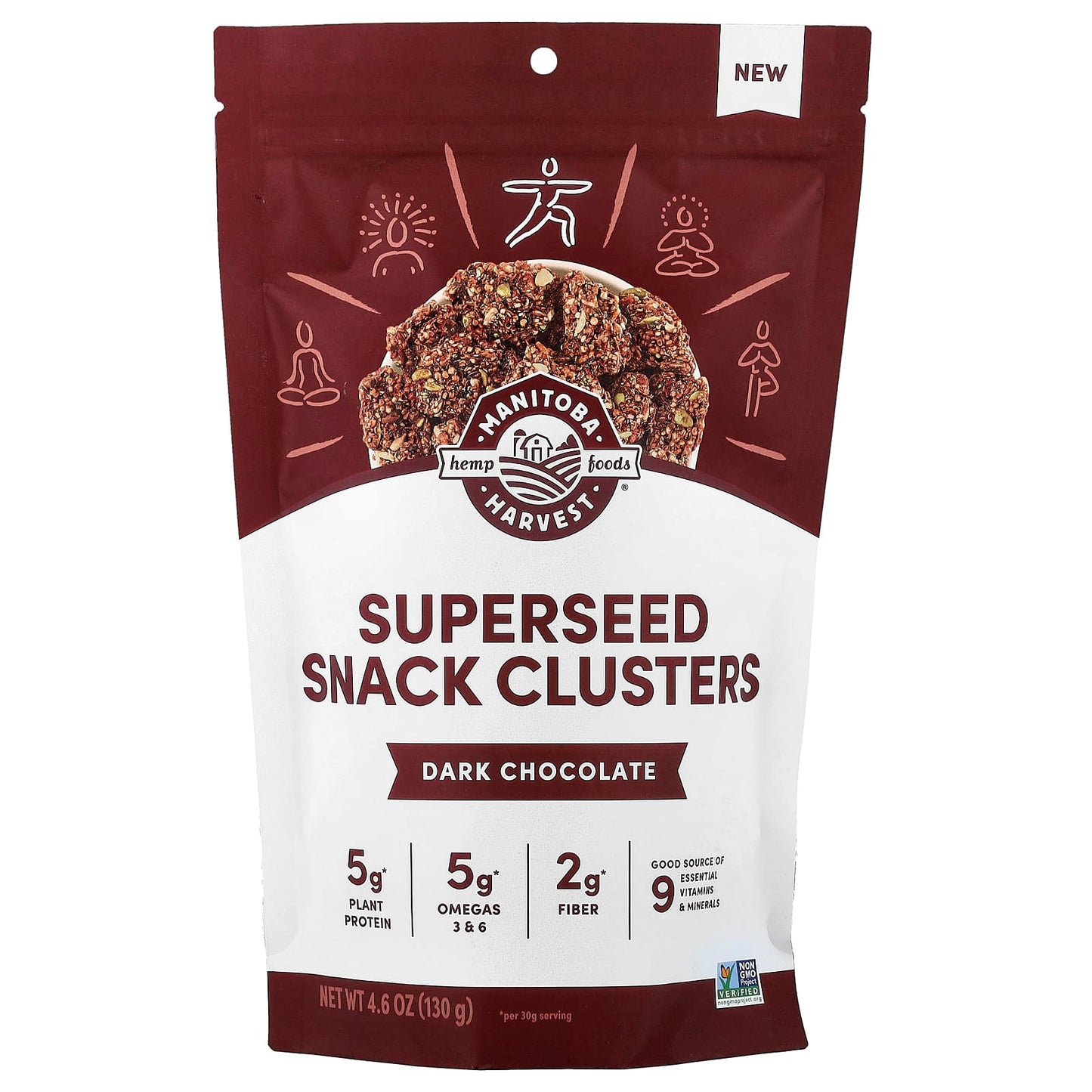 Manitoba Harvest, Superseed Snack Clusters, Dark Chocolate, 4.6 oz (130 g) - Image 1