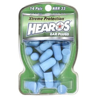 Hearos Xtreme Protection Ear Plugs, Blue, NRR 33, Pack of 14