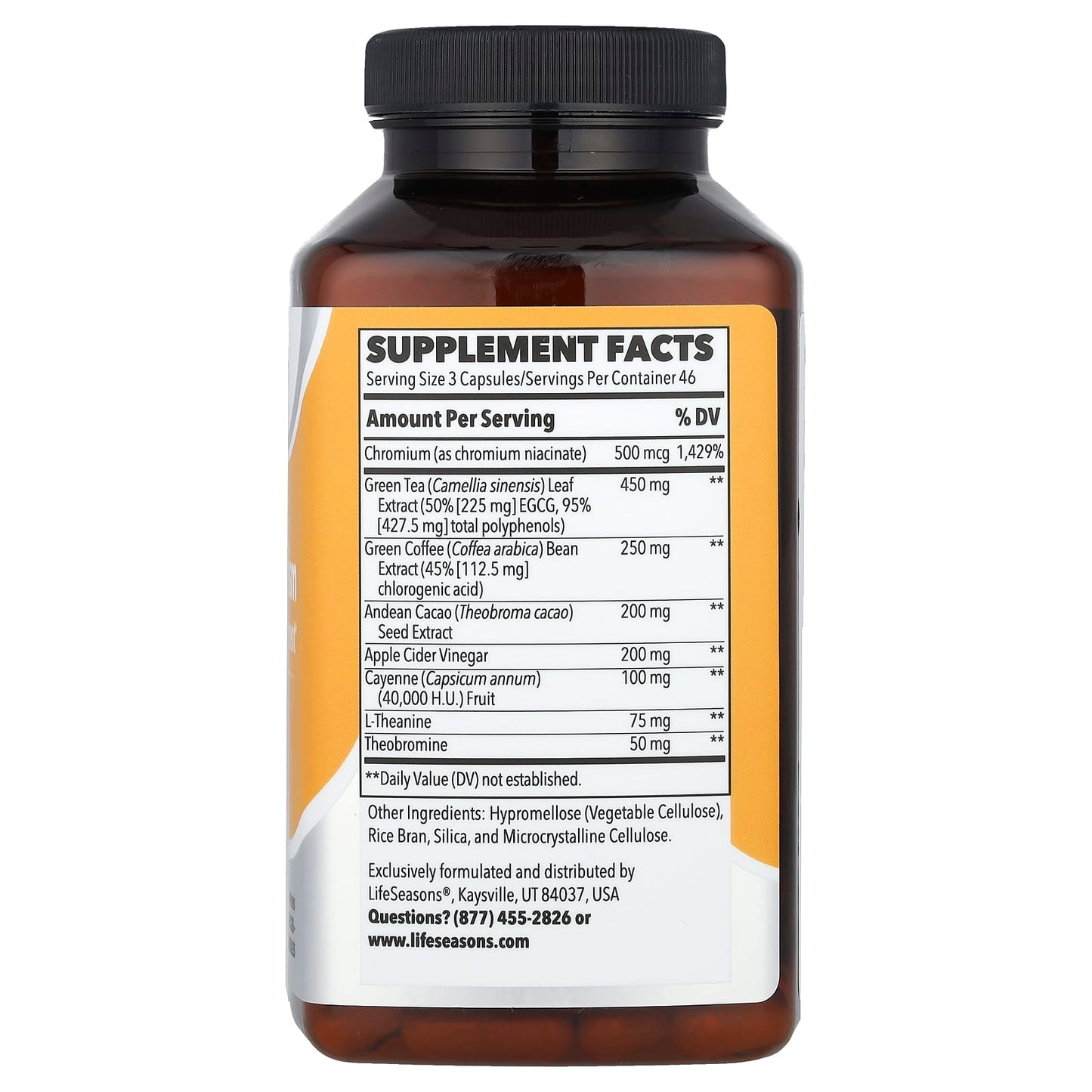 LifeSeasons, Therapeutics, Metabolism, Weight Management, 140 Veg Capsules - Image 2