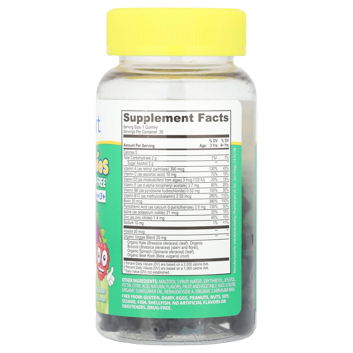 Kids Smart® Vita Gummies, Picky Eaters' Multi-Vitamin + 4 Veggies, Ages 3+, Citrus Berry, 30 Gummies - Image 2