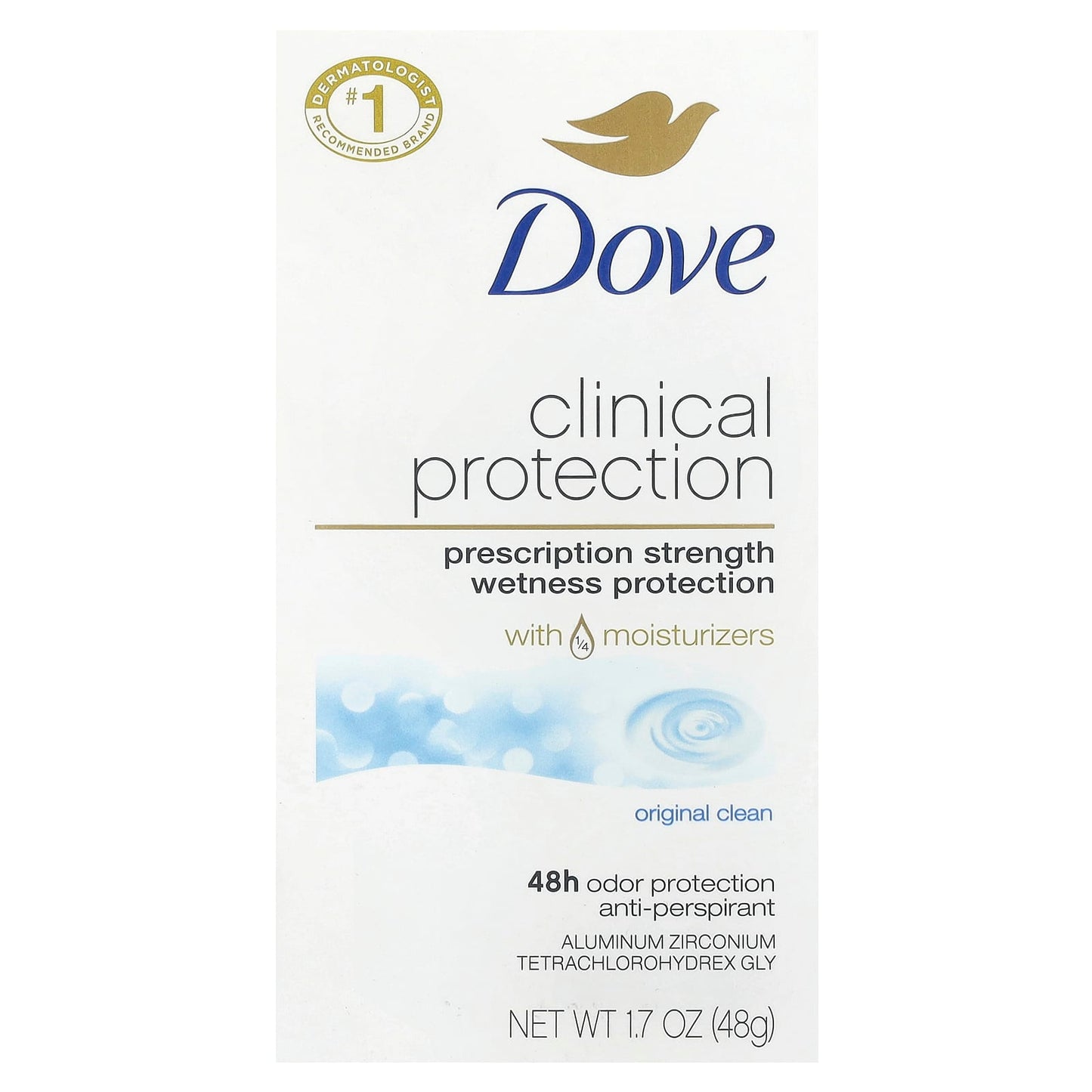 Dove Clinical Protection Prescription Strength Anti-Perspirant Deodorant, Original Clean, 1.7 oz (48 g) - Image 2