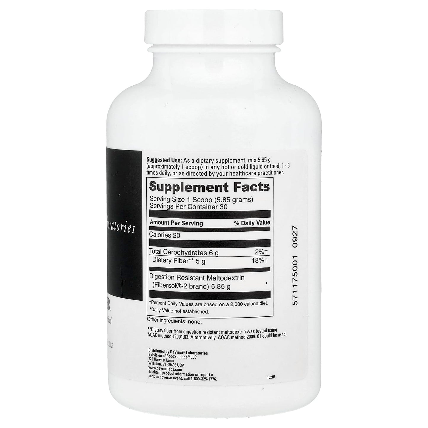 DaVinci Laboratories, Prebiotic Fiber, 6.21 oz (176 g)