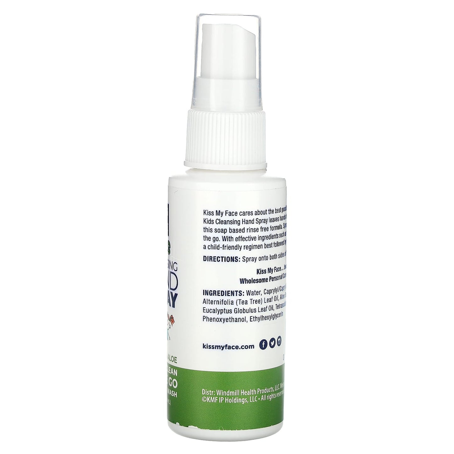 Kiss My Face, Kids Cleansing Hand Spray, Tea Tree & Aloe, 2 fl oz (59 ml) - Image 2
