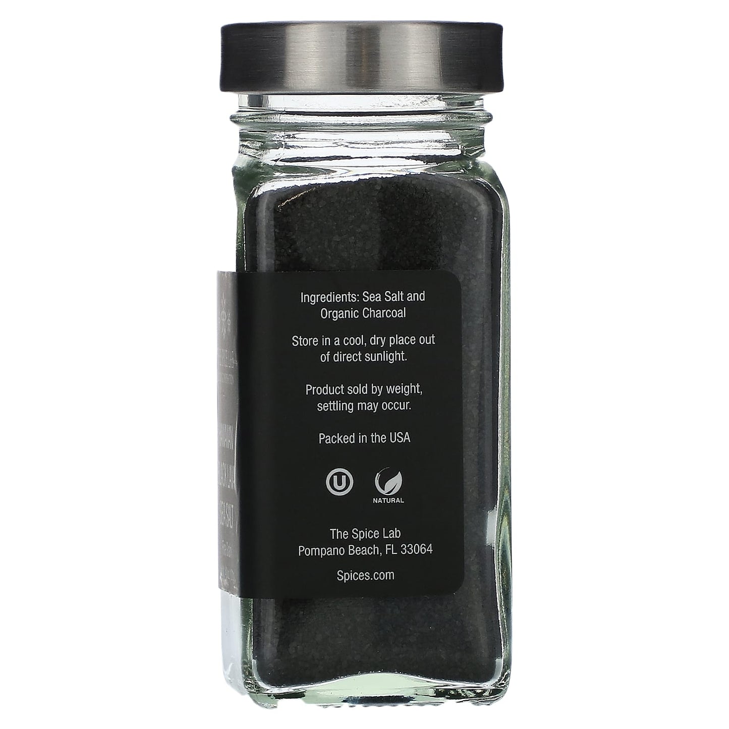 The Spice Lab, Hawaiian Black Lava Sea Salt, Fine Grain, 4.3 oz (121 g) - Image 2