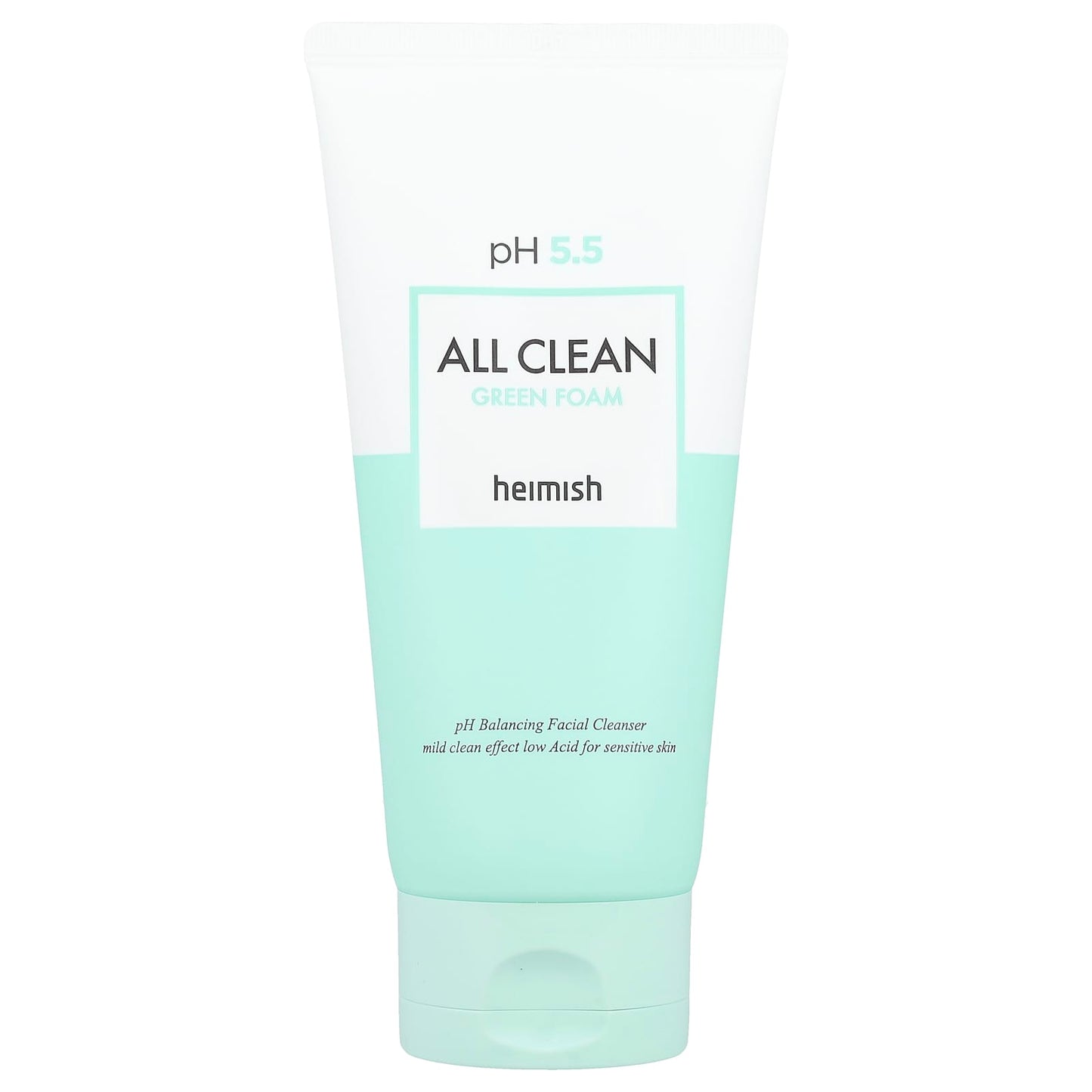 Heimish All Clean Green Foam Facial Cleanser for Sensitive Skin, pH 5.5 Balancing - Image 1