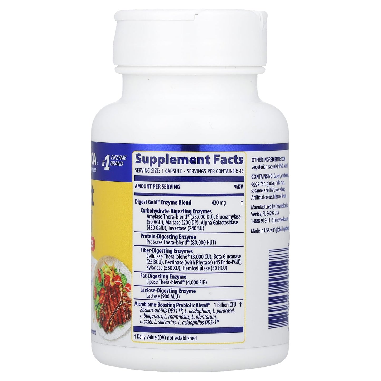 Enzymedica Digest Gold + Probiotics, 45 Capsules - Digestive Health - Image 2