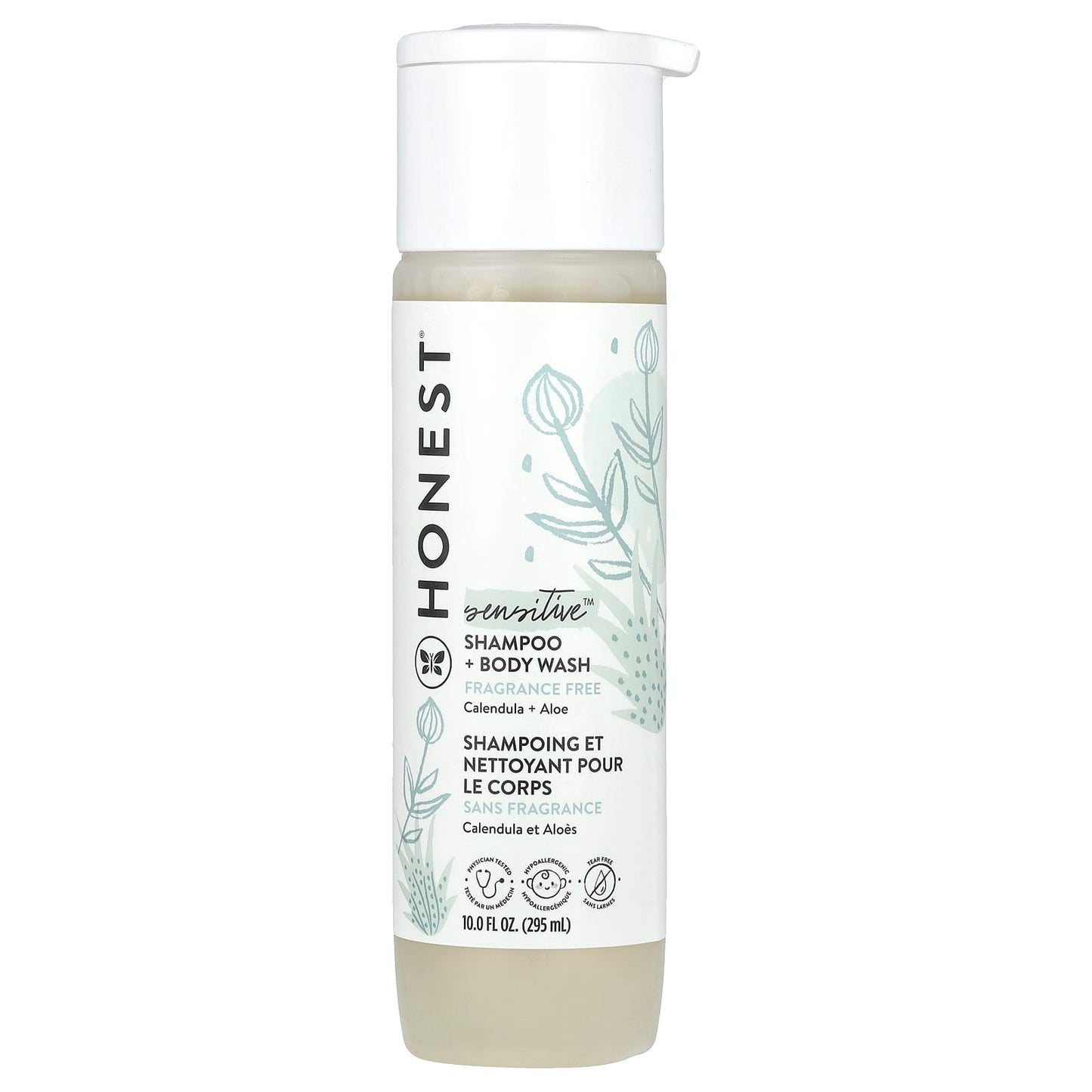The Honest Company, Sensitive Shampoo + Body Wash, Fragrance Free, 10 fl oz (295 ml) - Image 1