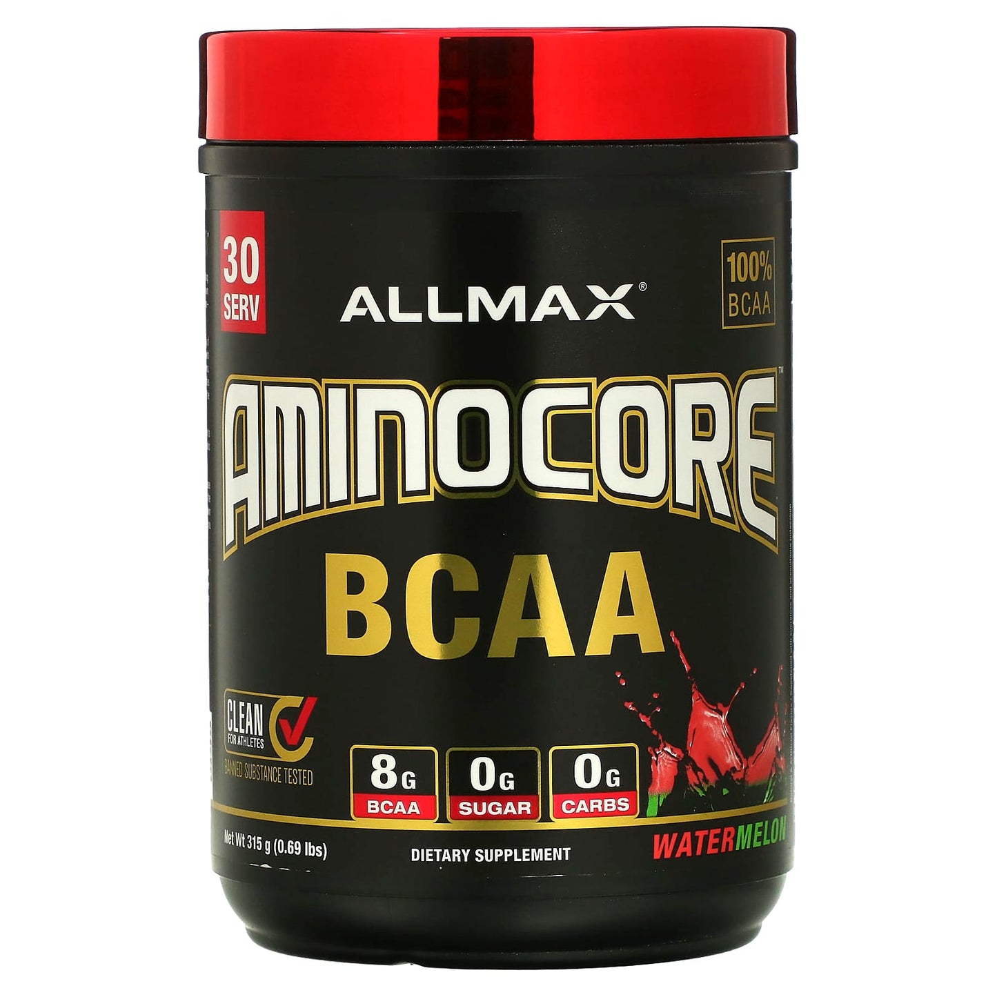 ALLMAX Aminocore BCAA Watermelon - 100% Pure BCAA Supplement - Image 1
