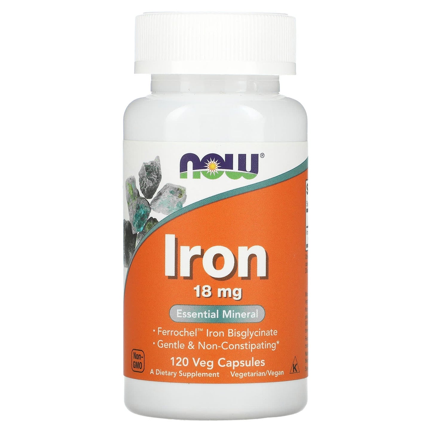 NOW Foods, Iron, 18 mg, 120 Veg Capsules - Image 1