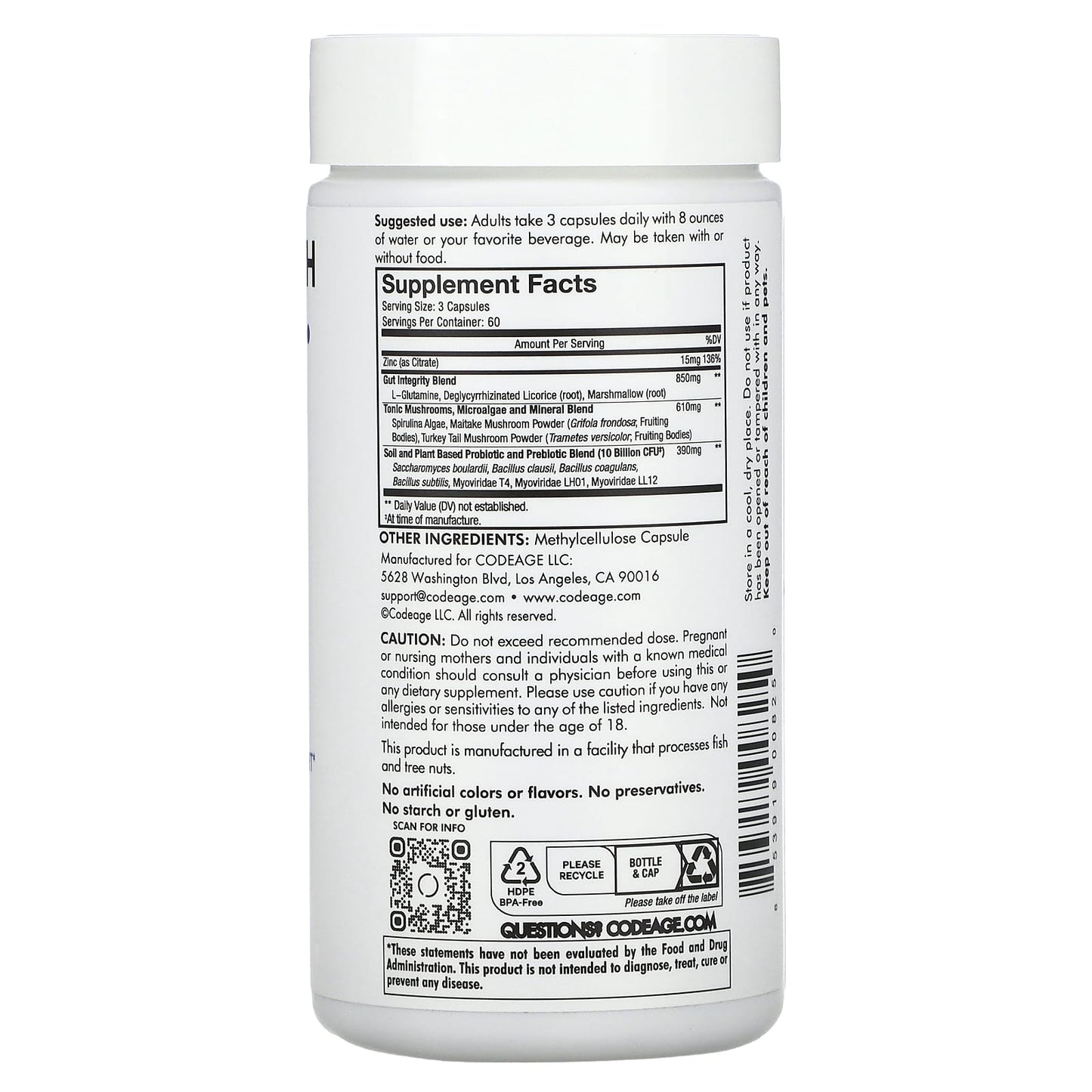 CodeAge Gut Health Formula - Support Digestive Health with Probiotics & Prebiotics - Image 2