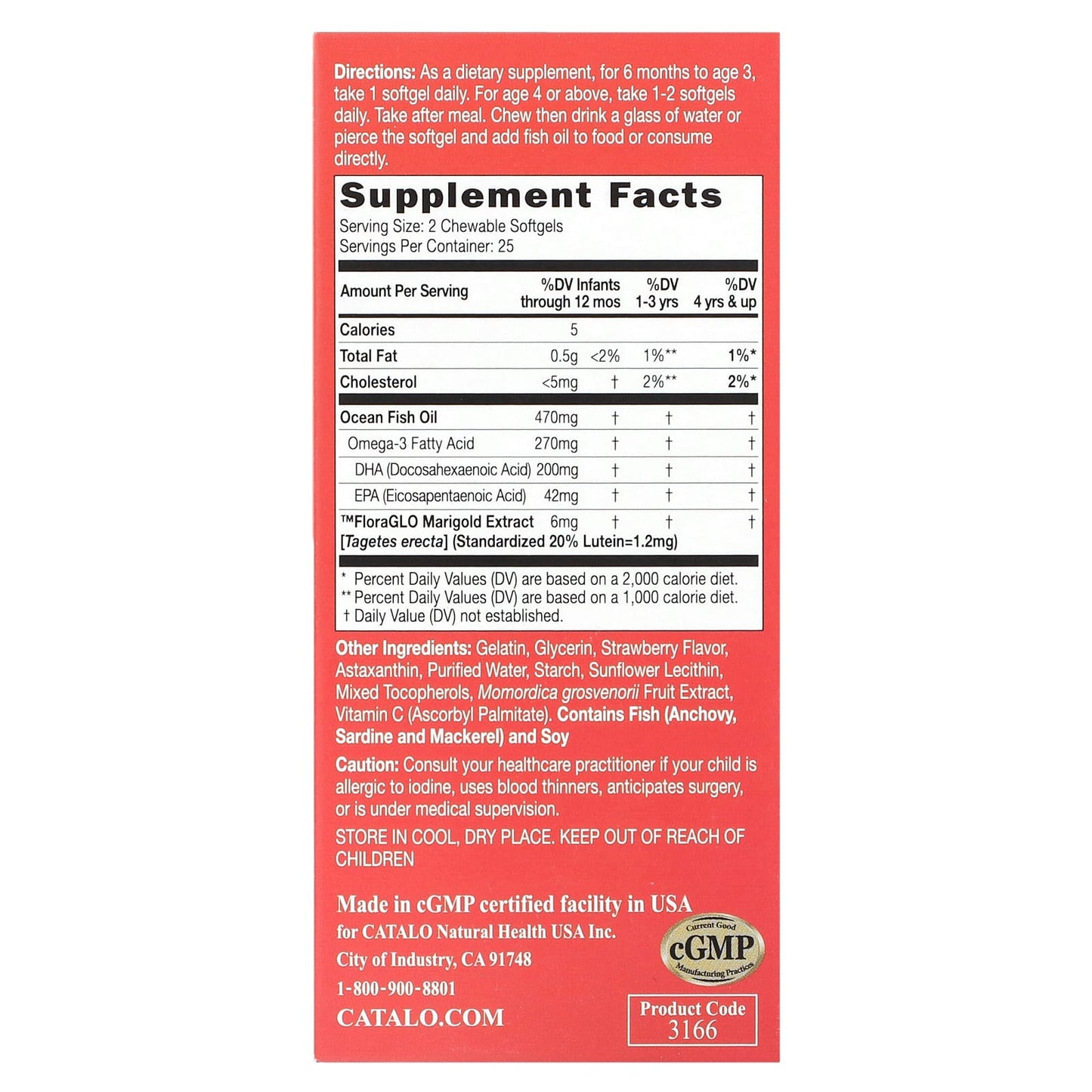 CATALO Kids DHA IQ Omega-3 Softgels with Lutein, Strawberry - Image 2