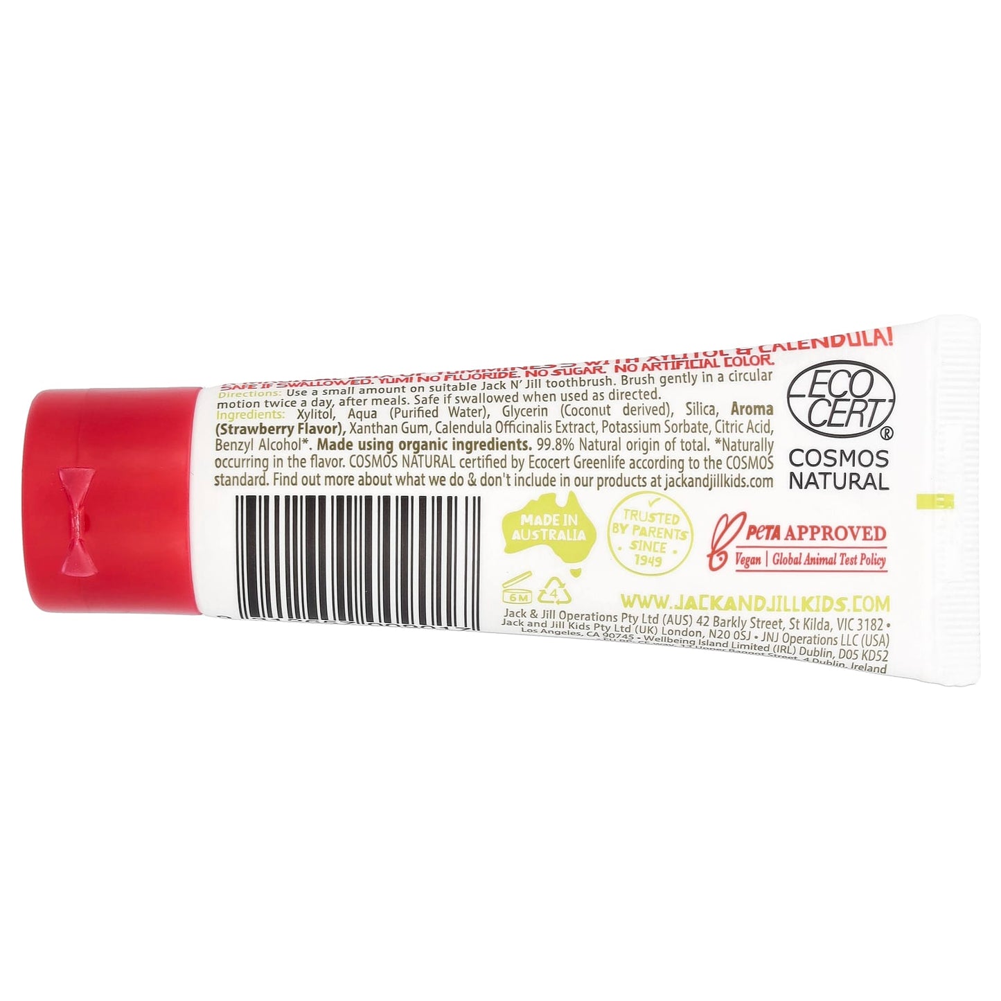 Strawberry Natural Toothpaste for Kids by Jack n' Jill, 1.76 oz - Image 2