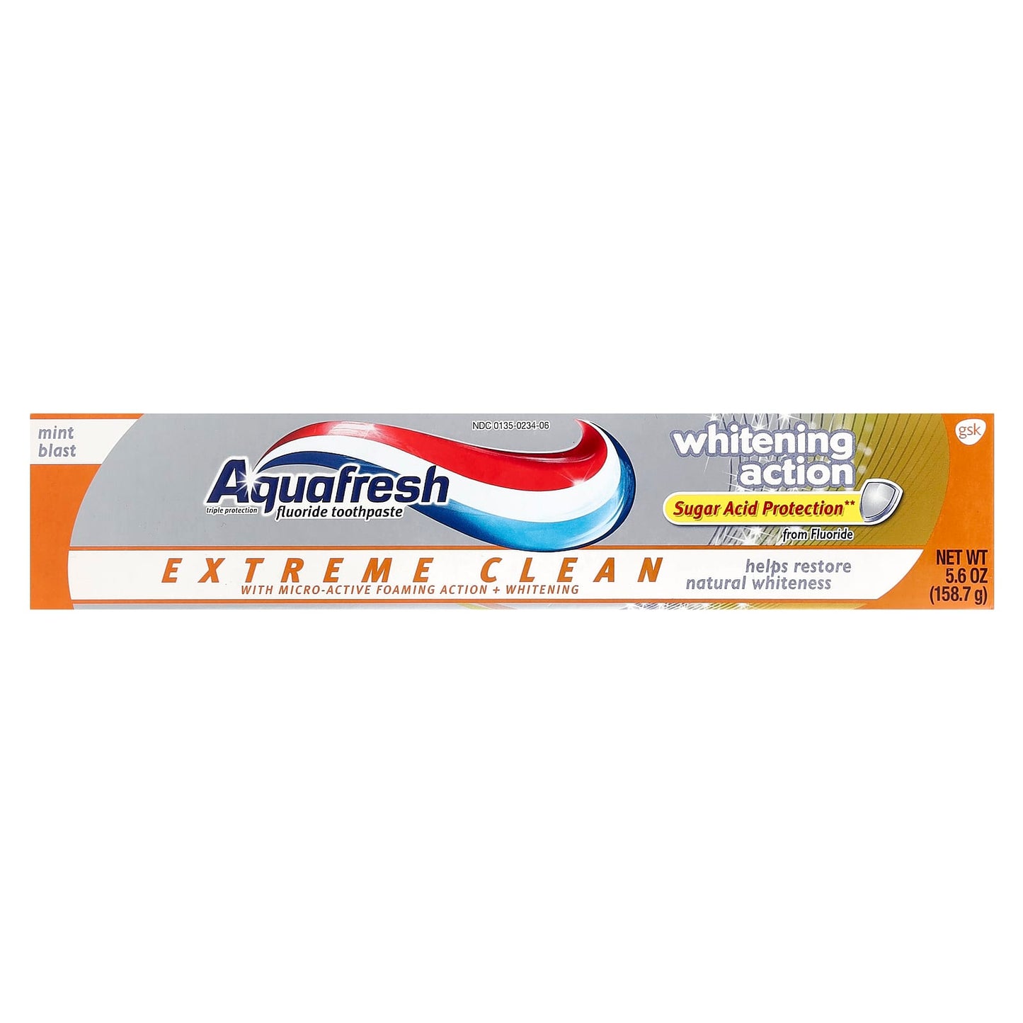 Aquafresh Extreme Clean Fluoride Toothpaste, Whitening Action, Mint Blast, 5.6 oz - Image 2