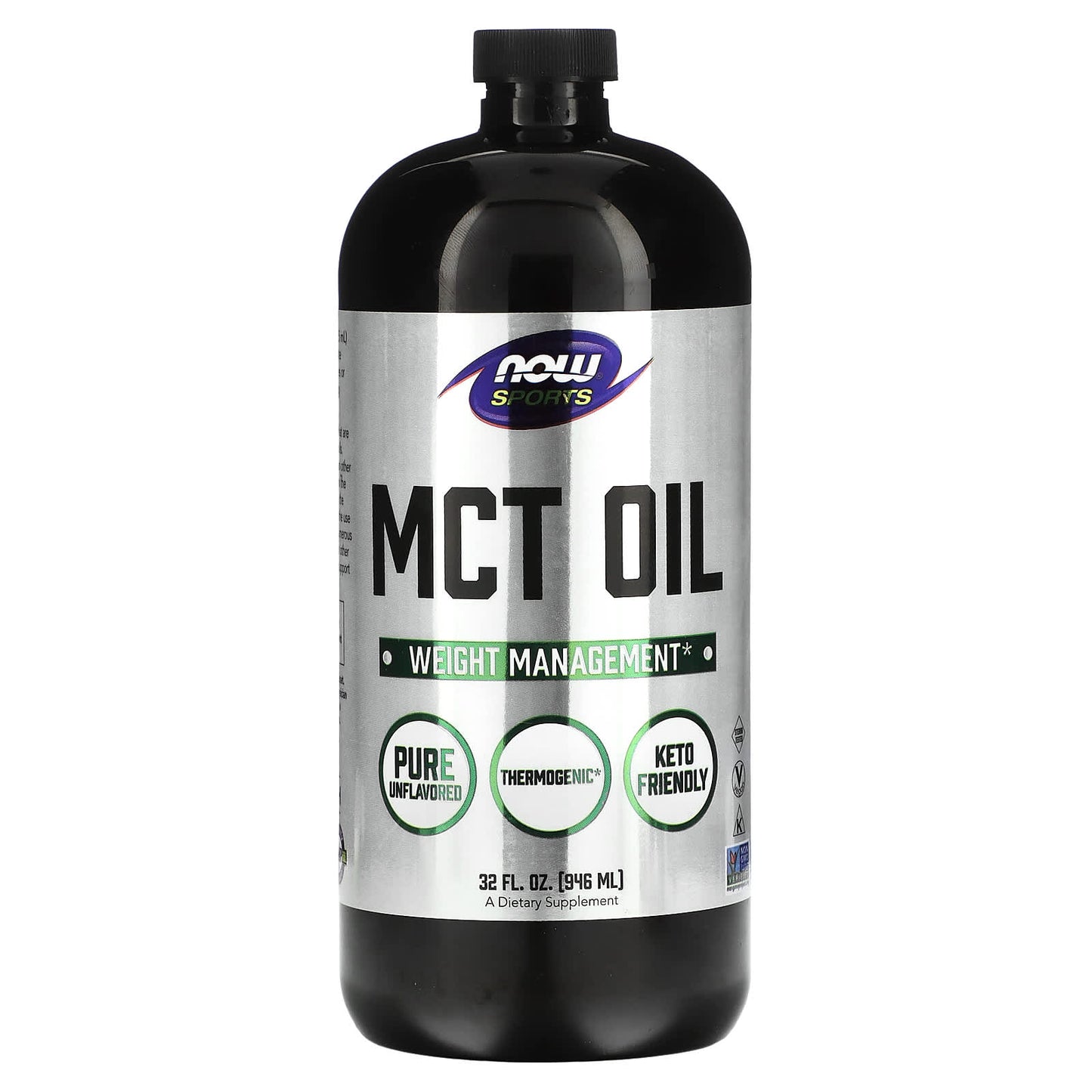 NOW Foods, Sports, MCT Oil, Unflavored, 14 g, 32 fl oz (946 ml)