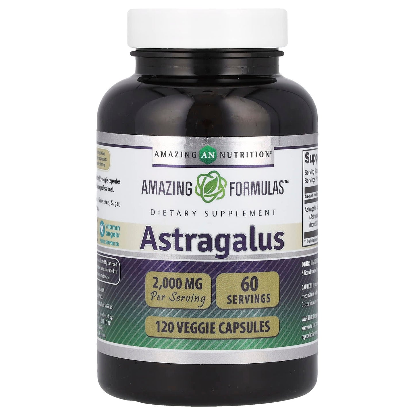 Astragalus Dietary Supplement 1,000mg Veggie Capsules for Immune System Support - Image 1