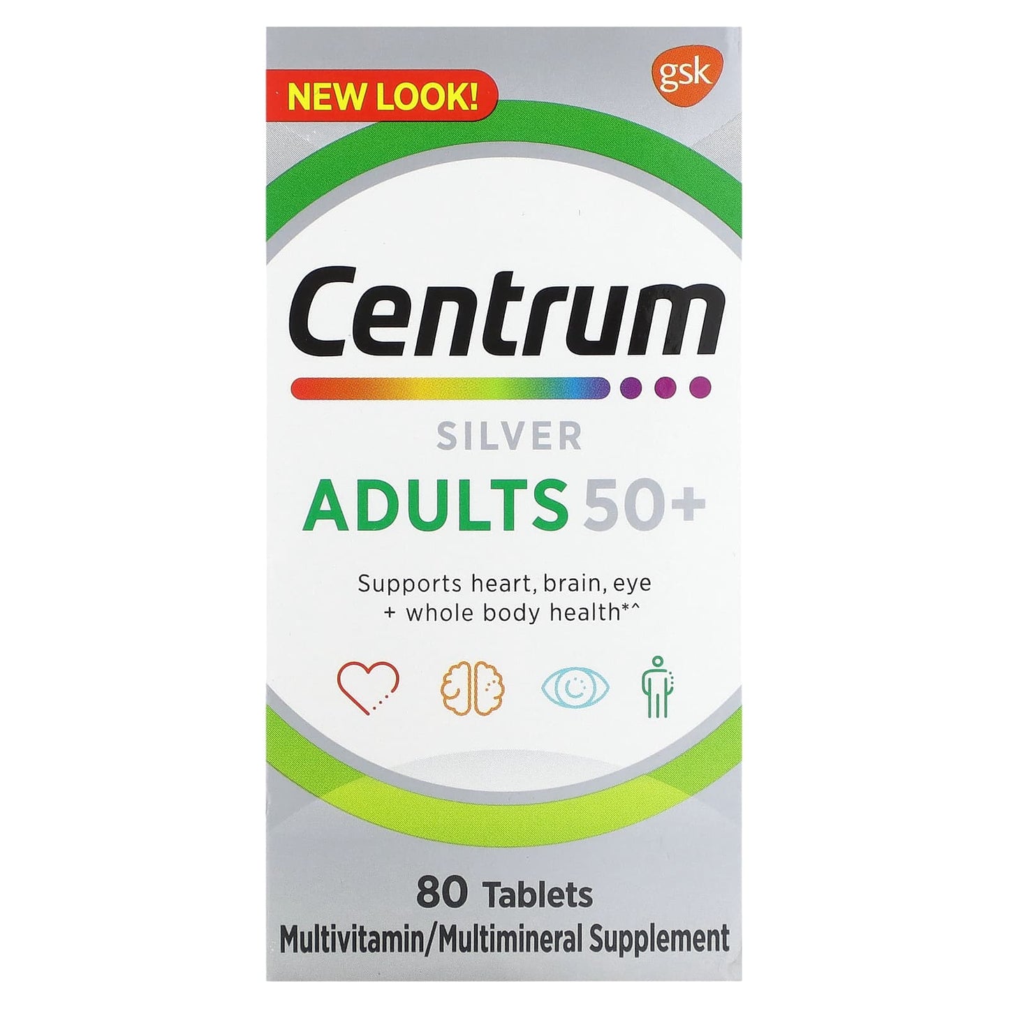 Centrum Silver Multivitamin for Adults 50+, 80 Tablets - Image 1