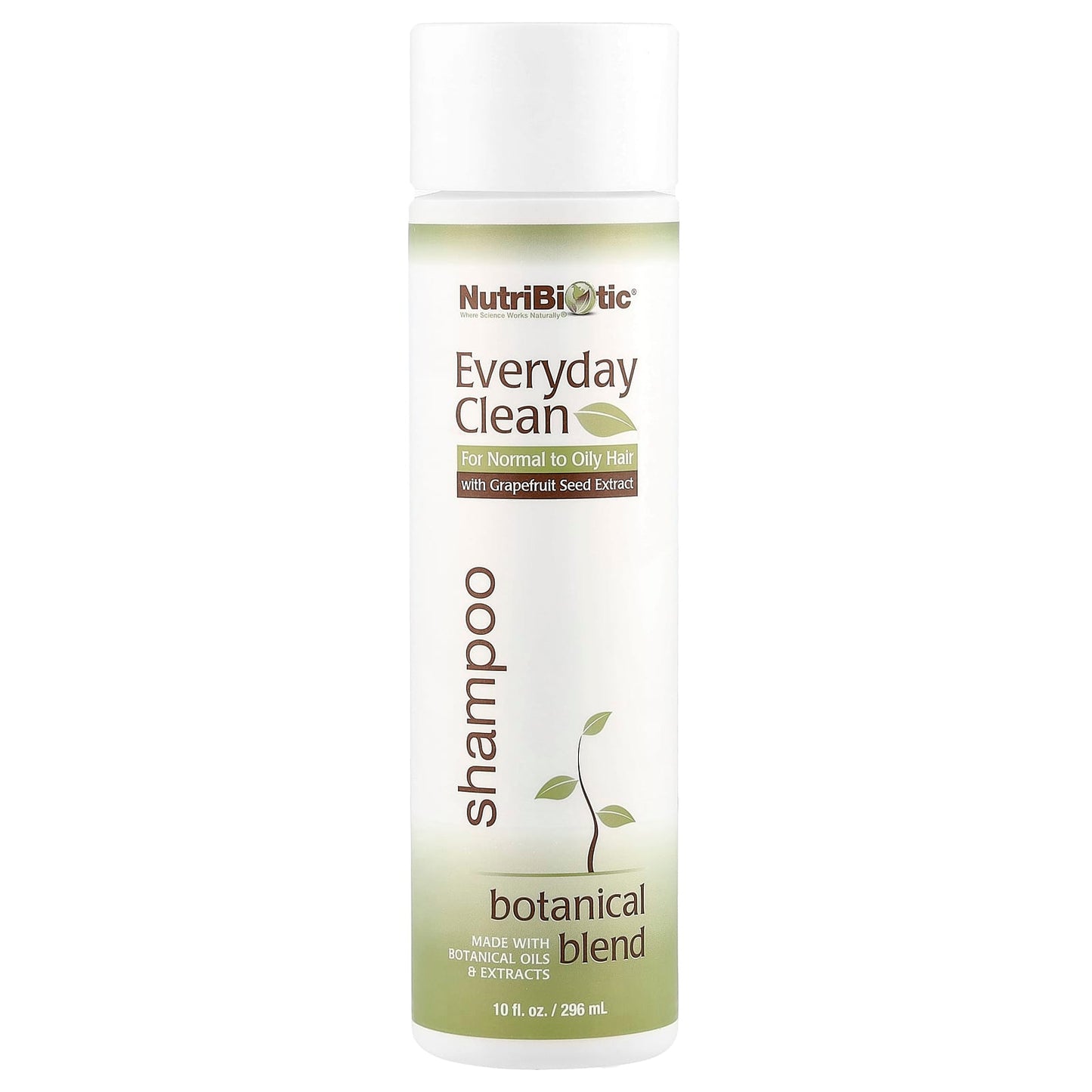 NutriBiotic, Everyday Clean Shampoo, Botanical Blend with Grapefruit Seed Extracts, 10 fl oz (296 ml) - Image 1