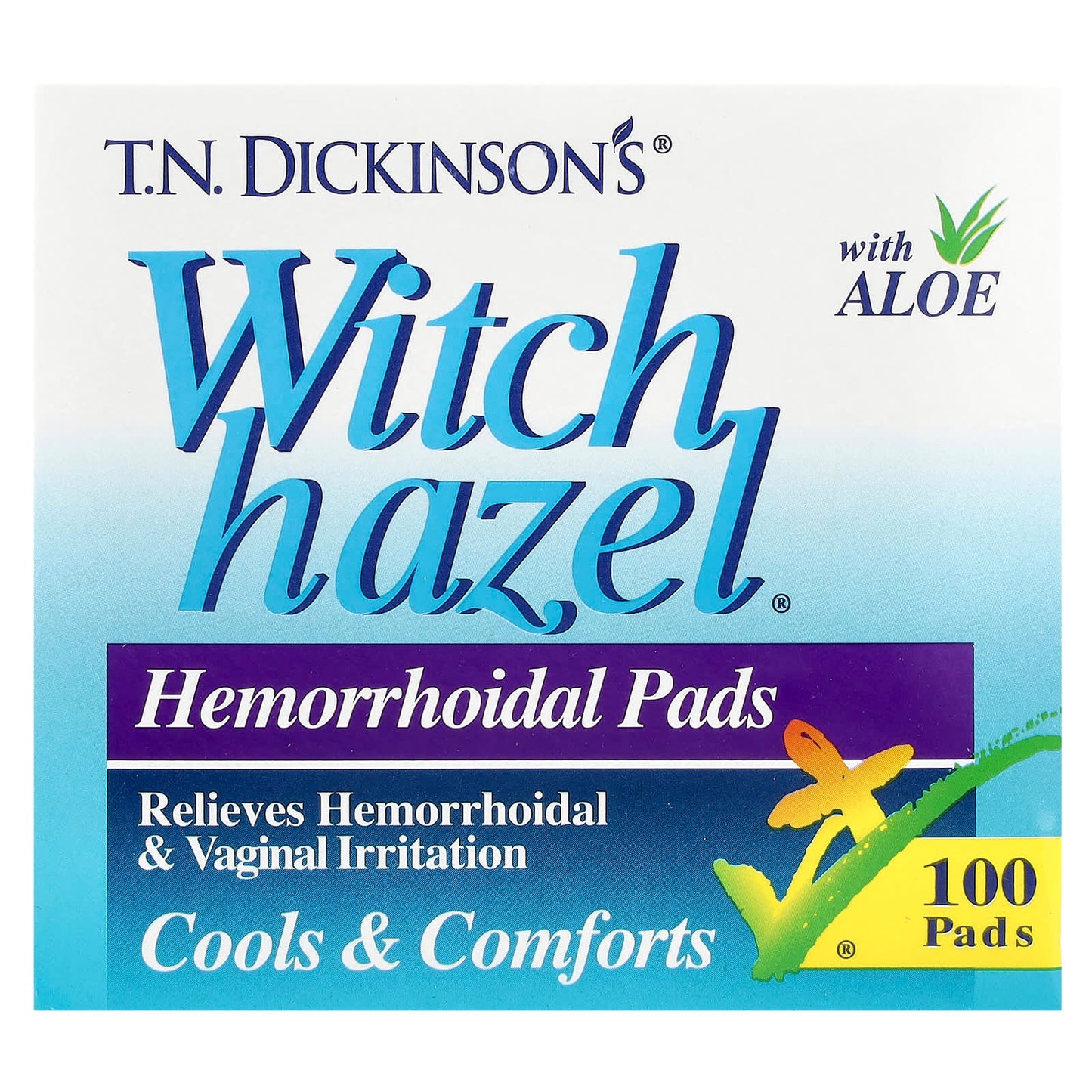 Dickinson Brands, T.N. Dickinson's® Witch Hazel® Hemorrhoidal Pads with Aloe, 100 Pads - Image 2