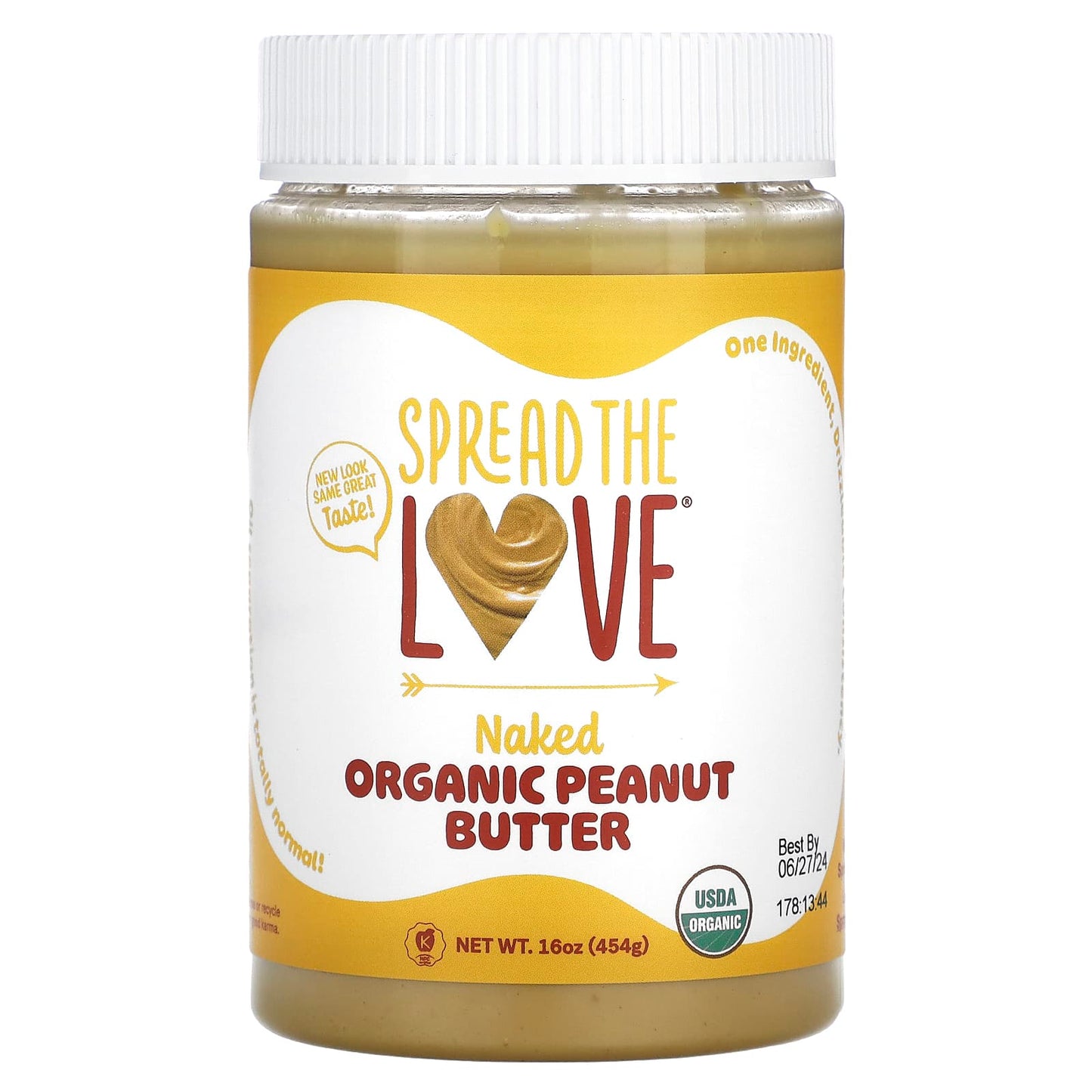 Spread The Love, Organic Peanut Butter, Naked, 16 oz (454 g) - Image 1