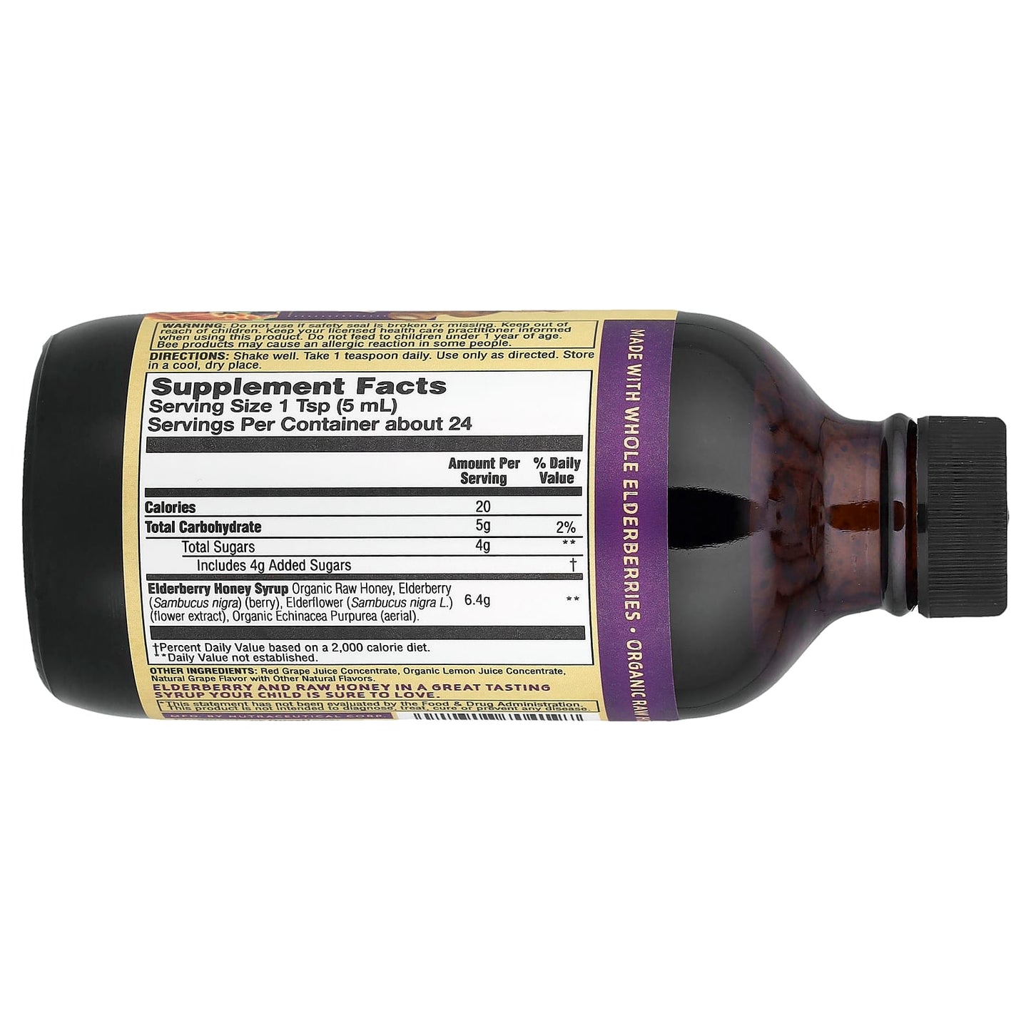Zand, For Kids, Wellness Syrup, Elderberry & Honey, 4 fl oz (118 ml) - Image 2
