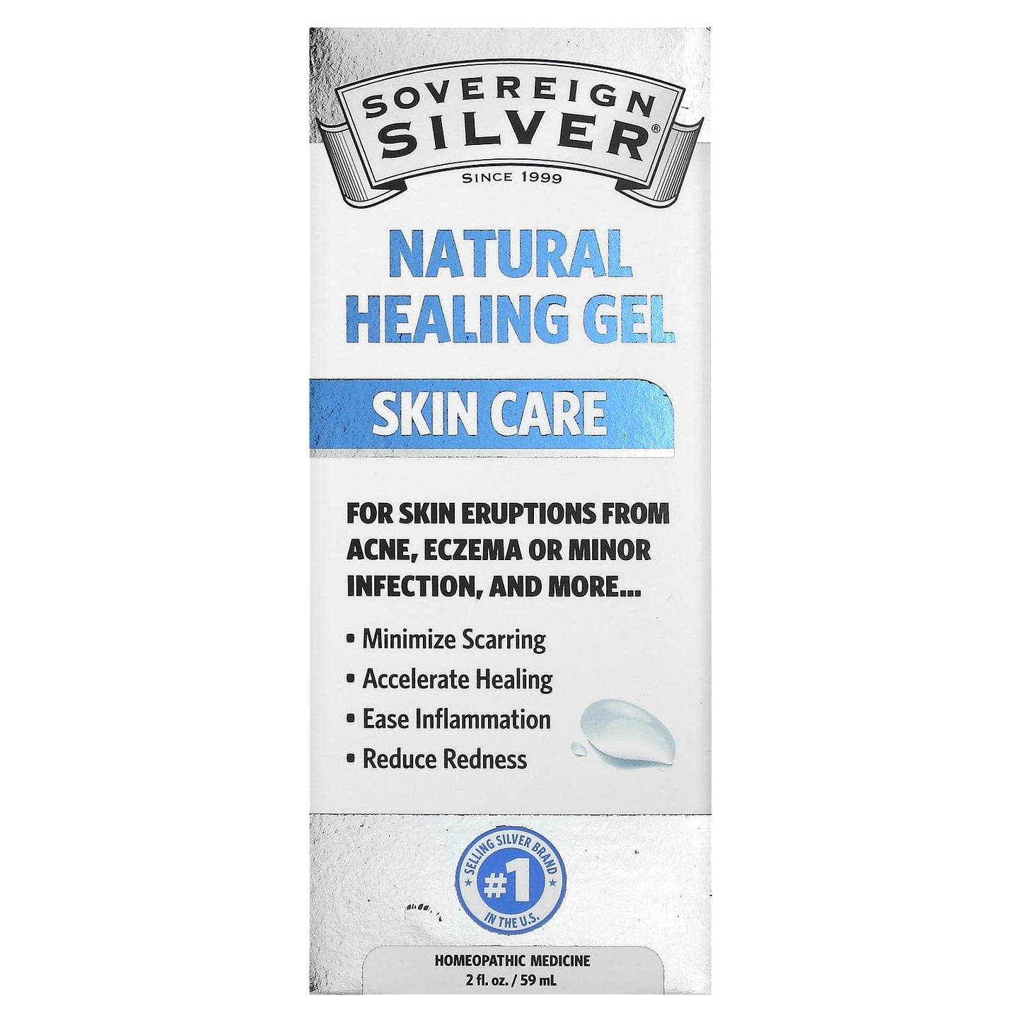 Sovereign Silver, Natural Healing Gel, Skin Care , 2 fl oz (59 ml) - Image 2