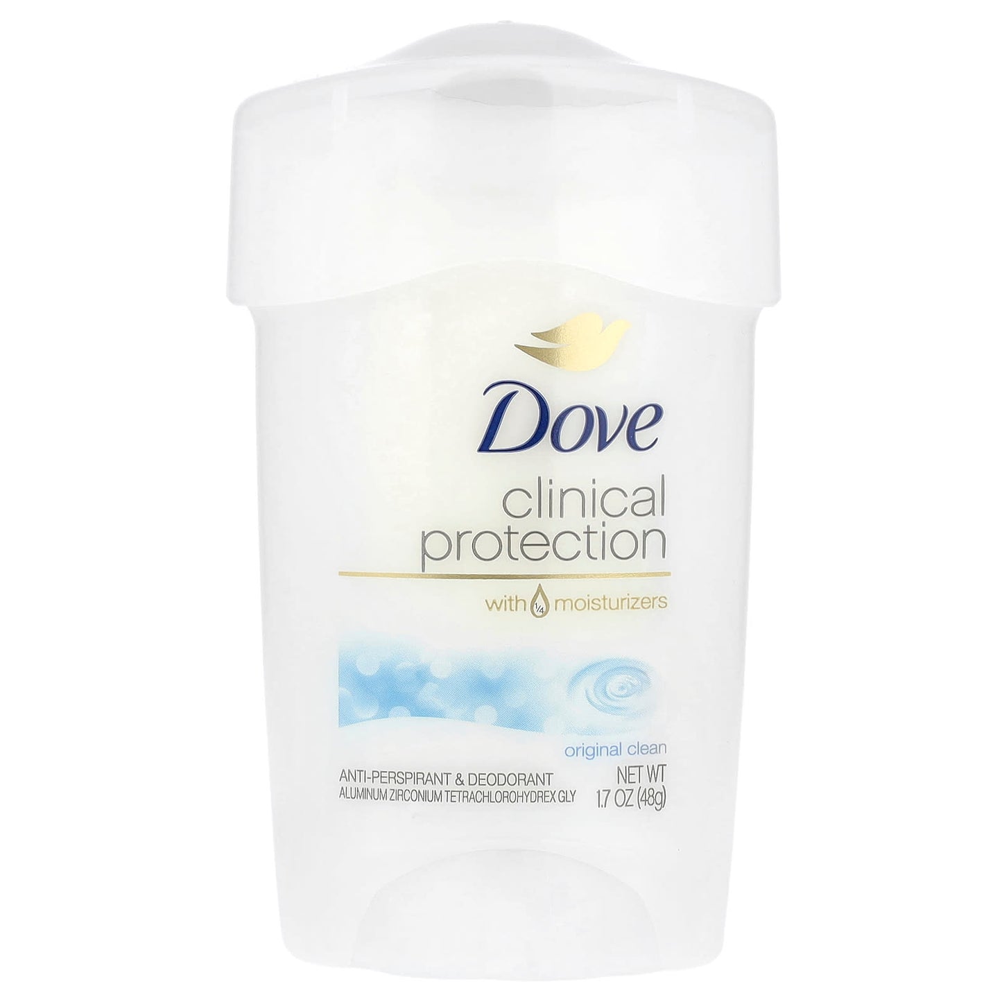 Dove Clinical Protection Prescription Strength Anti-Perspirant Deodorant, Original Clean, 1.7 oz (48 g) - Image 1