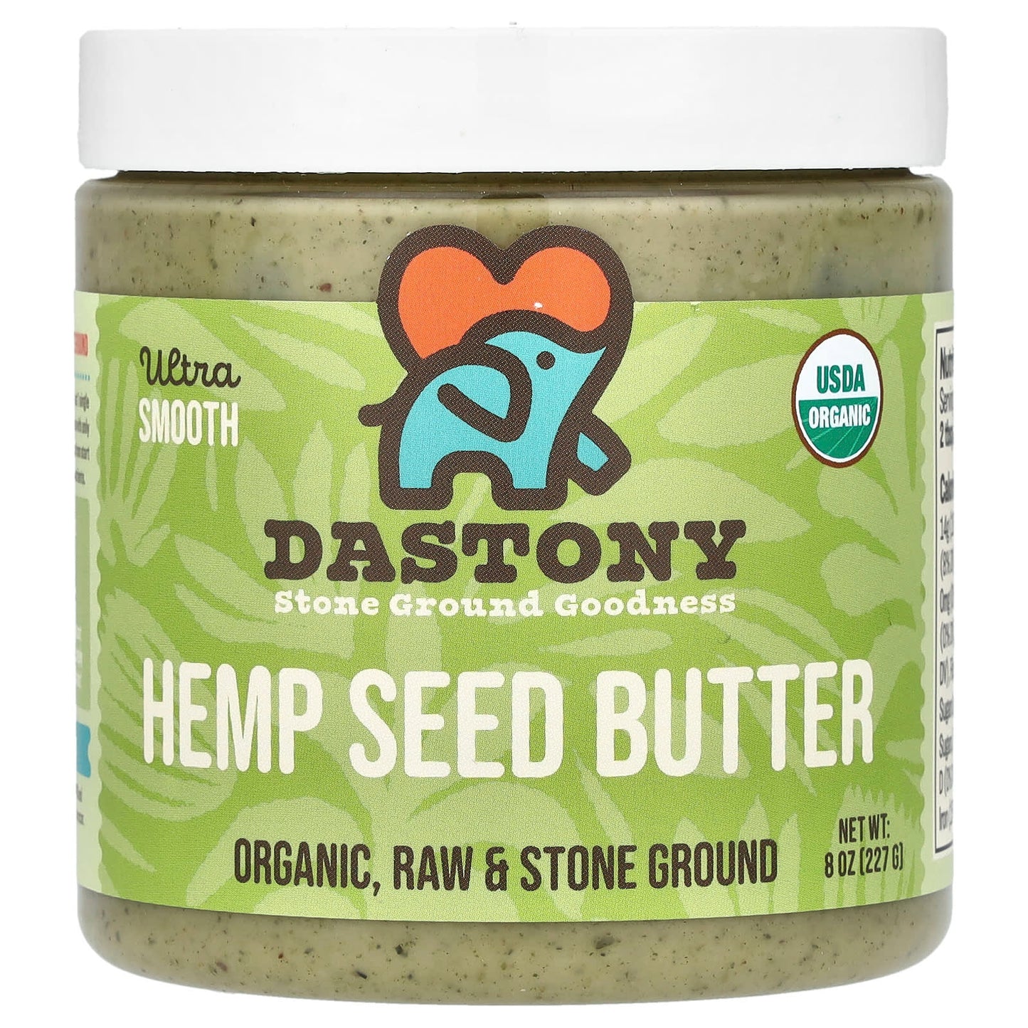 Dastony Organic Hemp Seed Butter, Ultra Smooth, 8 oz, USDA Certified - Image 1