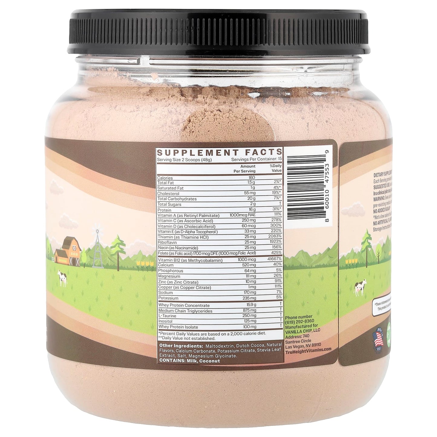 TruHeight, Growth Protein Shake, For Kids 5+, Chocolate, 25.4 oz (720 g) - Image 2