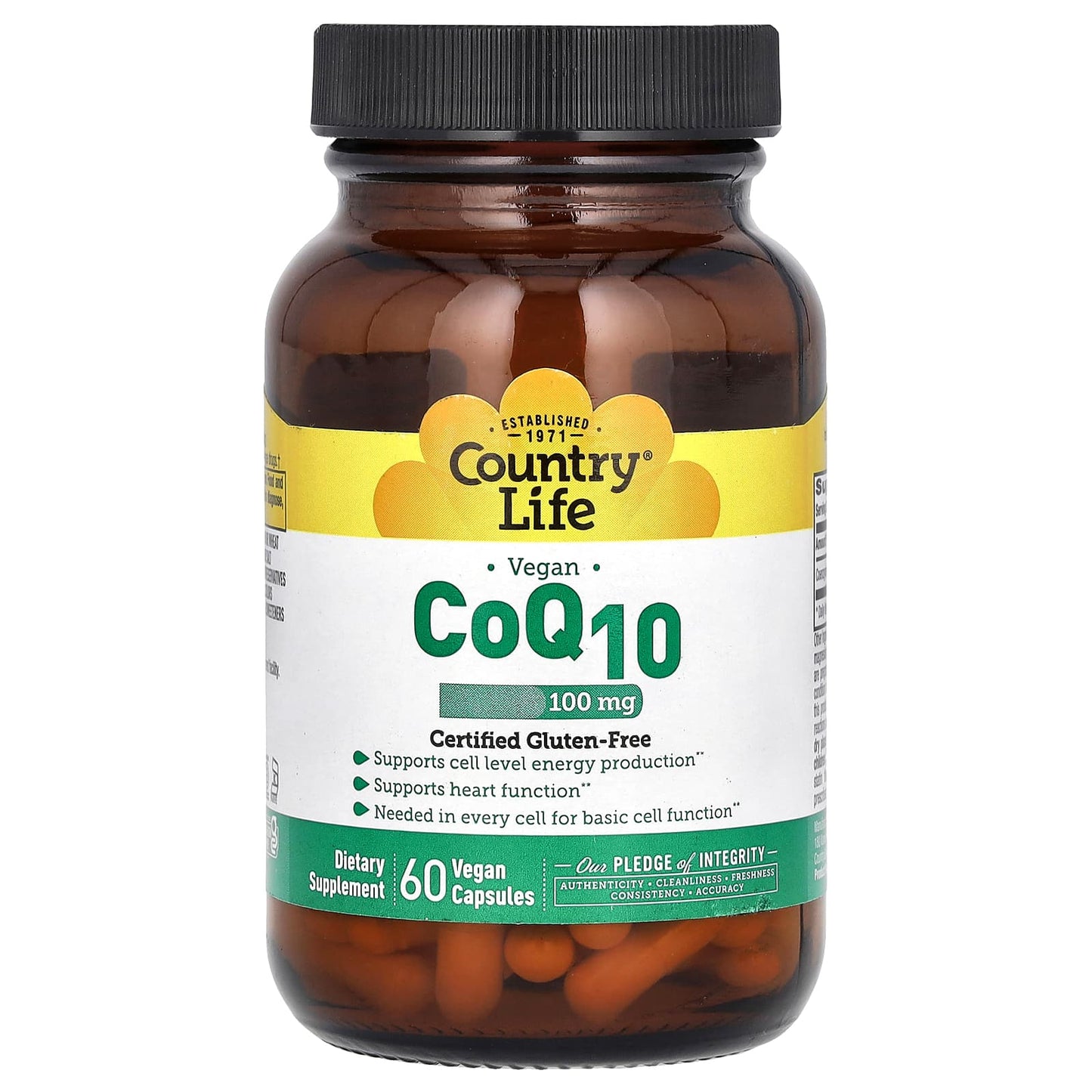 Country Life CoQ10 100mg 60 Vegan Capsules - Supports Healthy Immune System - Image 1