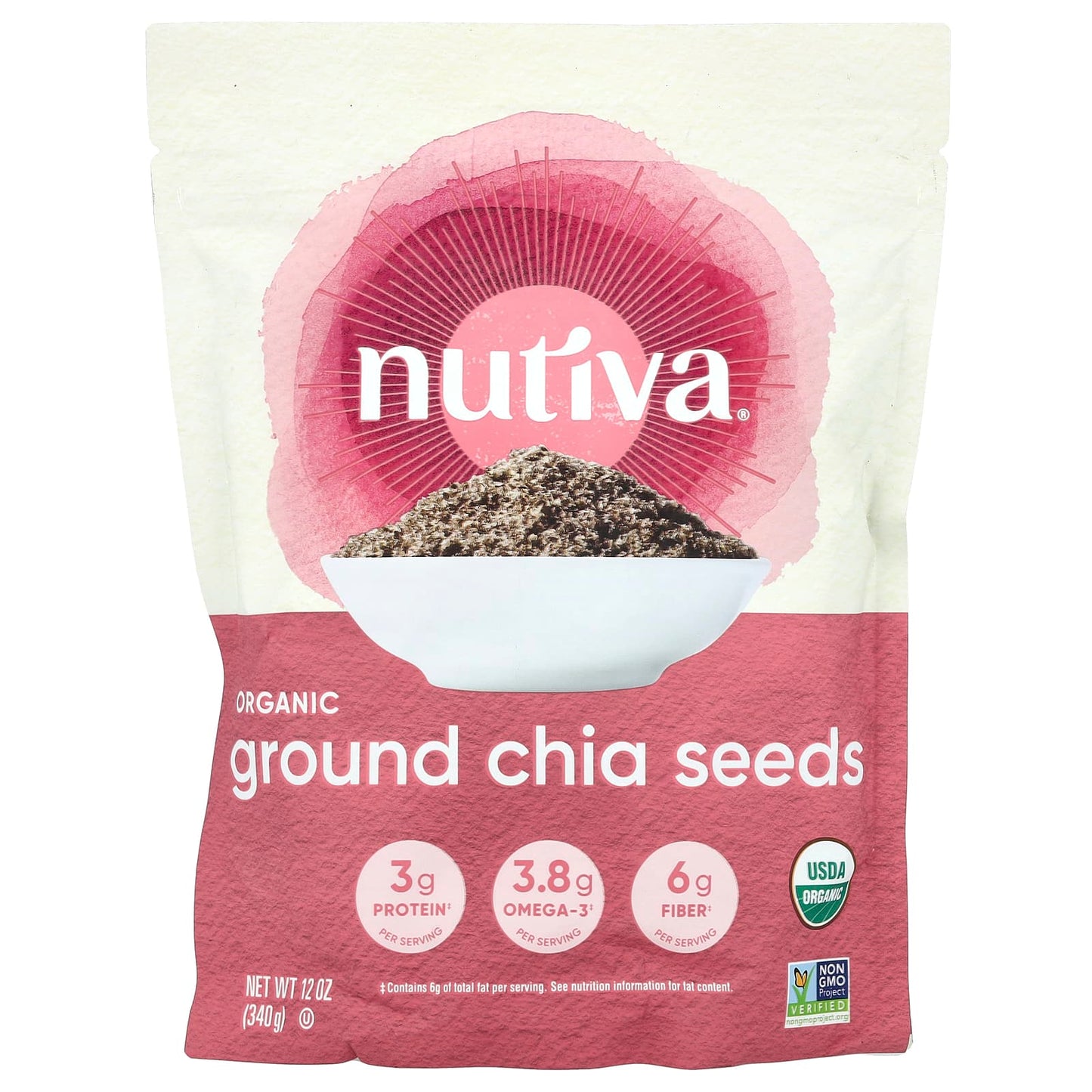 Nutiva, Organic Ground Chia Seeds, 12 oz (340 g) - Image 1