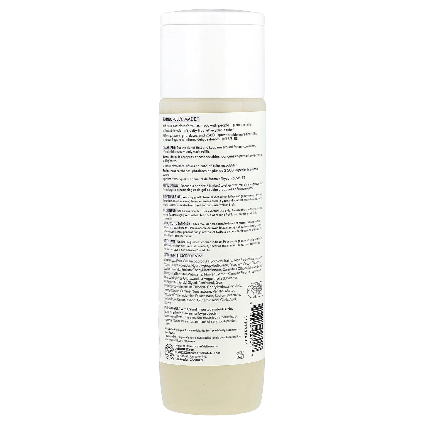 The Honest Company, Calm™ Shampoo + Body Wash, Lavender, 10 fl oz (295 ml) - Image 2