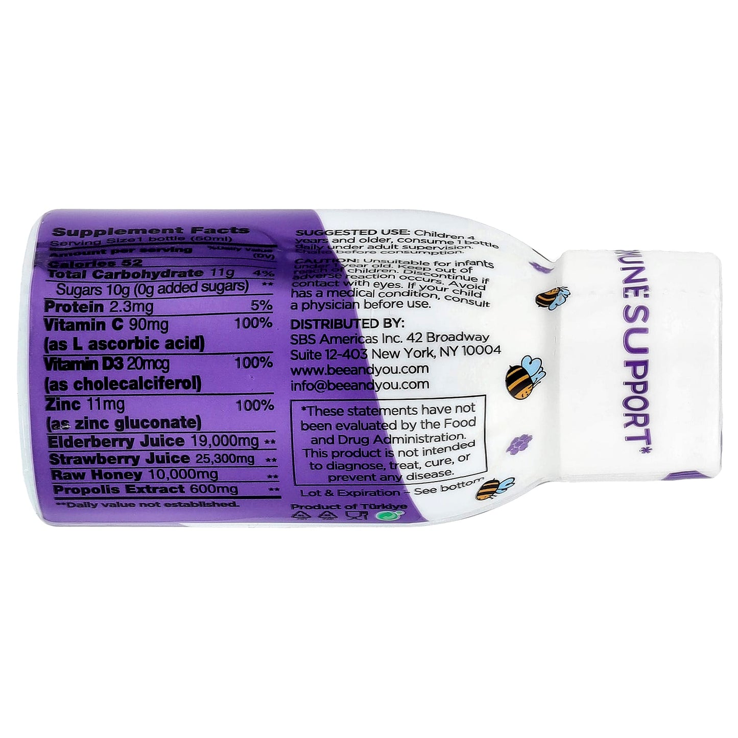 Bee & You Kids Immune Support Vitamin Supplement 50ml - Image 2
